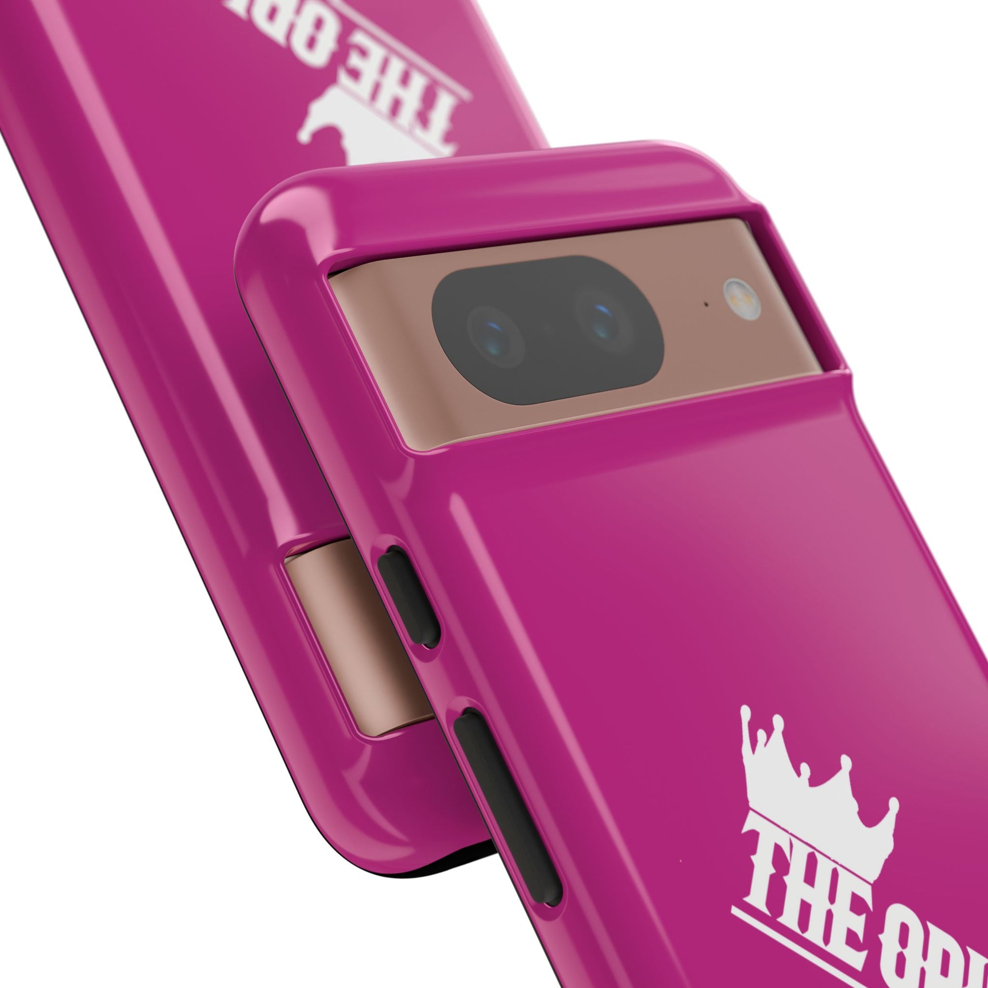 Pink phone case with white THE ORIGINAL print – Christian streetwear style