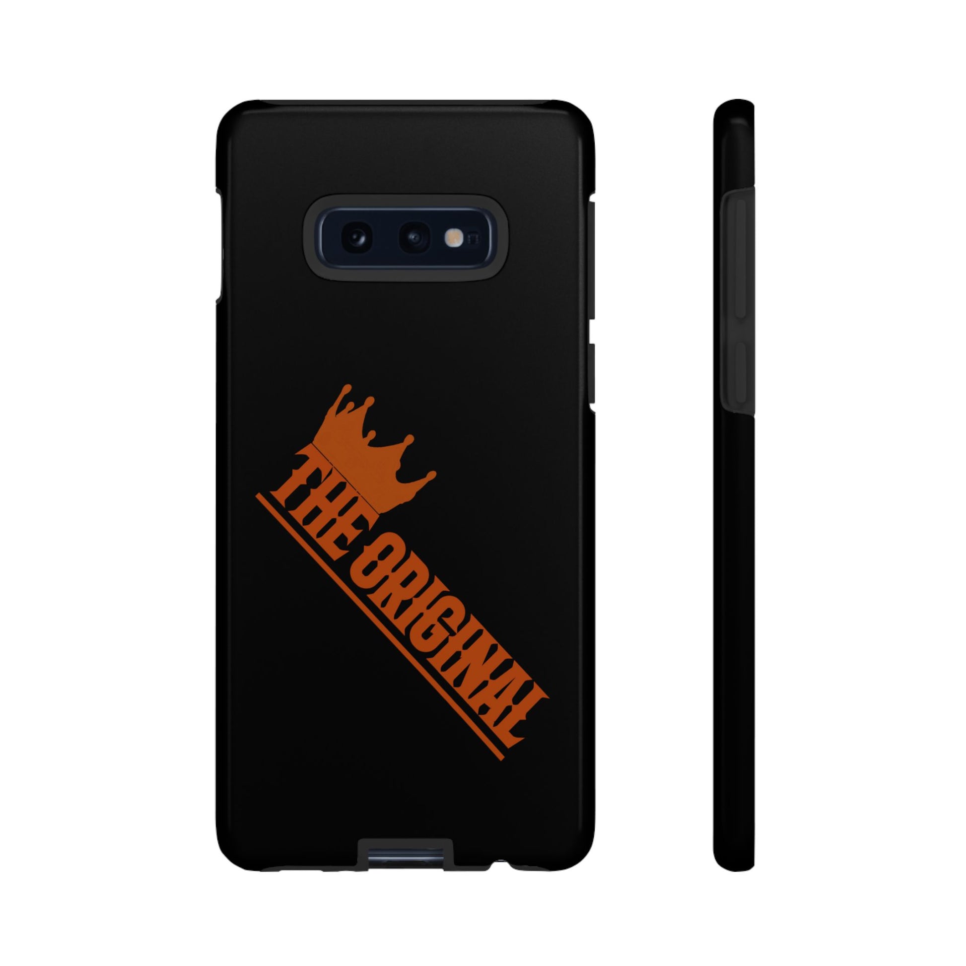 Black phone case with red THE ORIGINAL brand text – Christian streetwear style