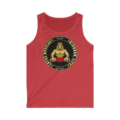 LOYAL MUSCLE faith-based tank top in red – casual Christian fashion