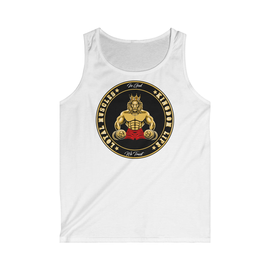 Front view of LOYAL MUSCLE men’s tank top – Christian summer gymwear
