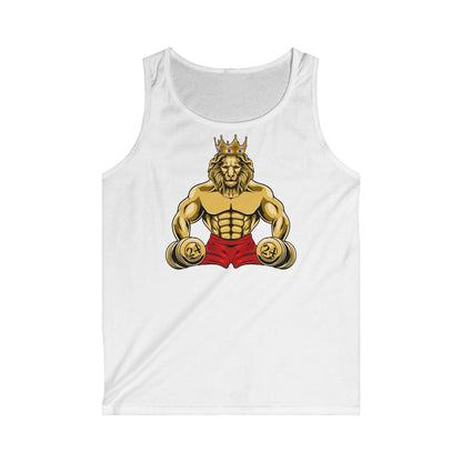 White tank top with our imprint MUSCLE LION