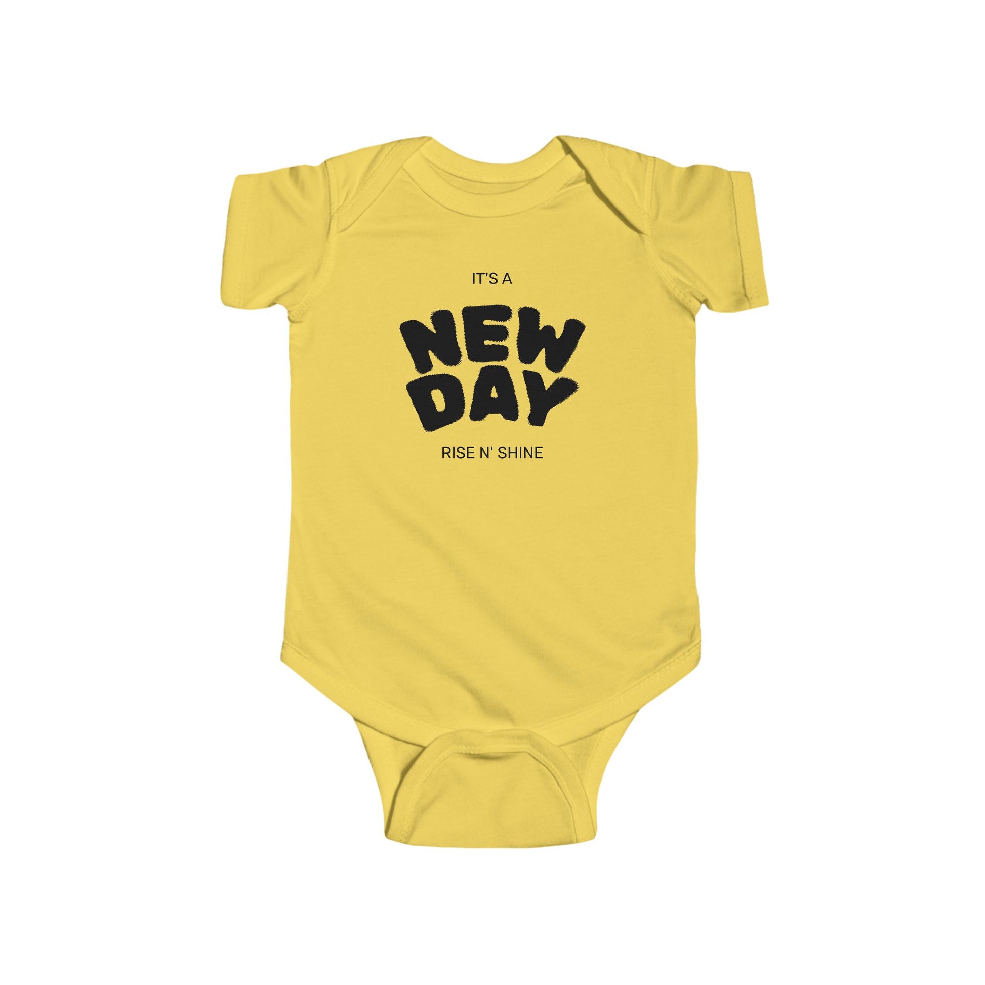 From The Original a baby bodysuit with bold line design, unisex, front view on white background
