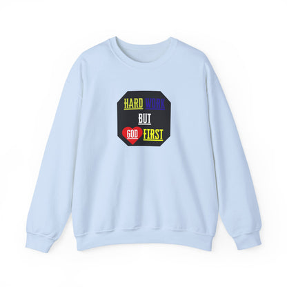 Unisex baby blue Christian sweatshirt with bold lines design