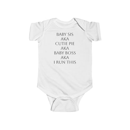 White baby bodysuit with BOLD LINES faith design – front view