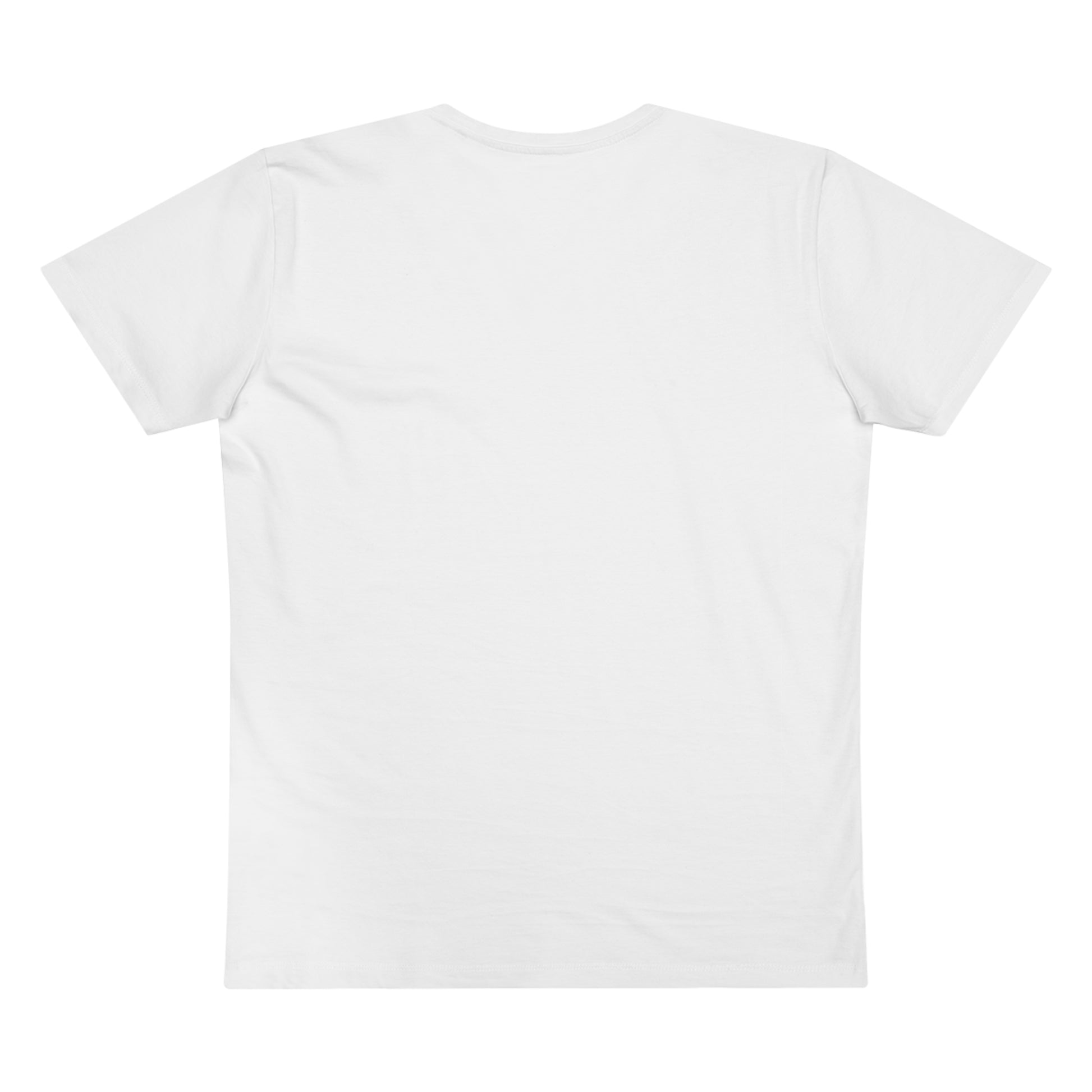 the back side of our white v-neck Tshirt