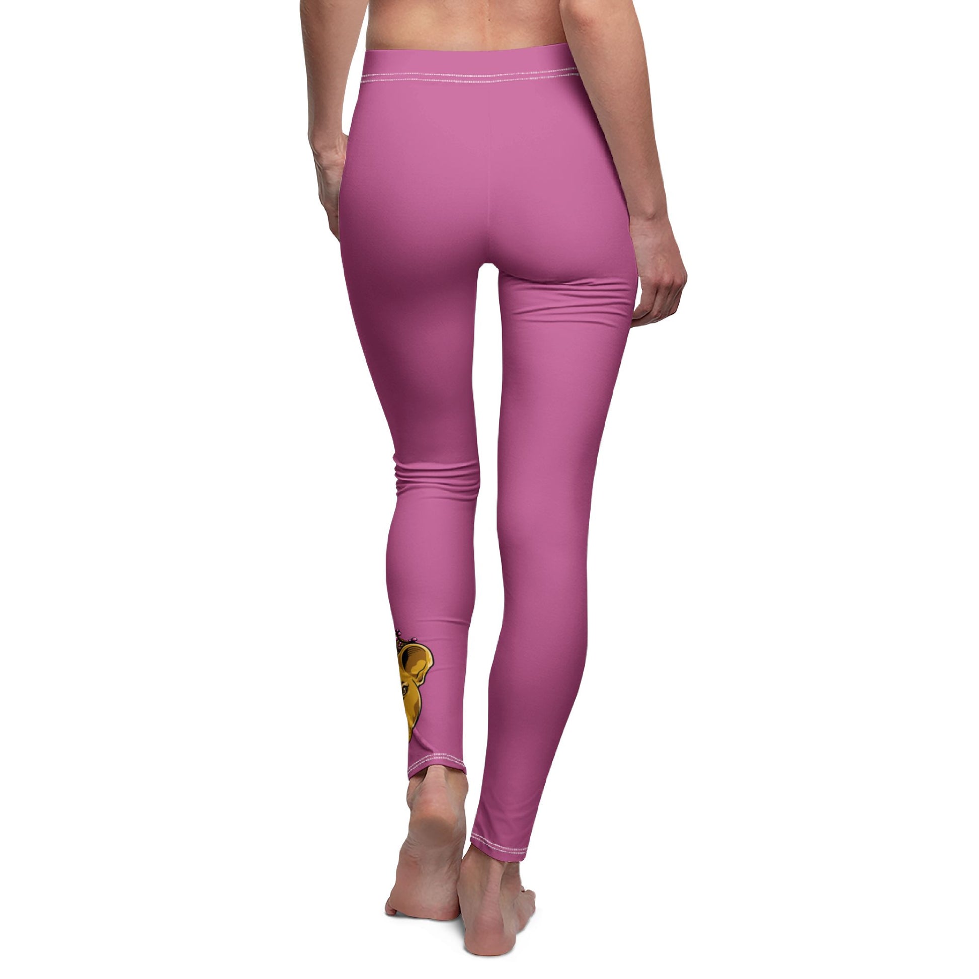 Back view of LIONESS leggings showing comfortable stretch fit and bold message