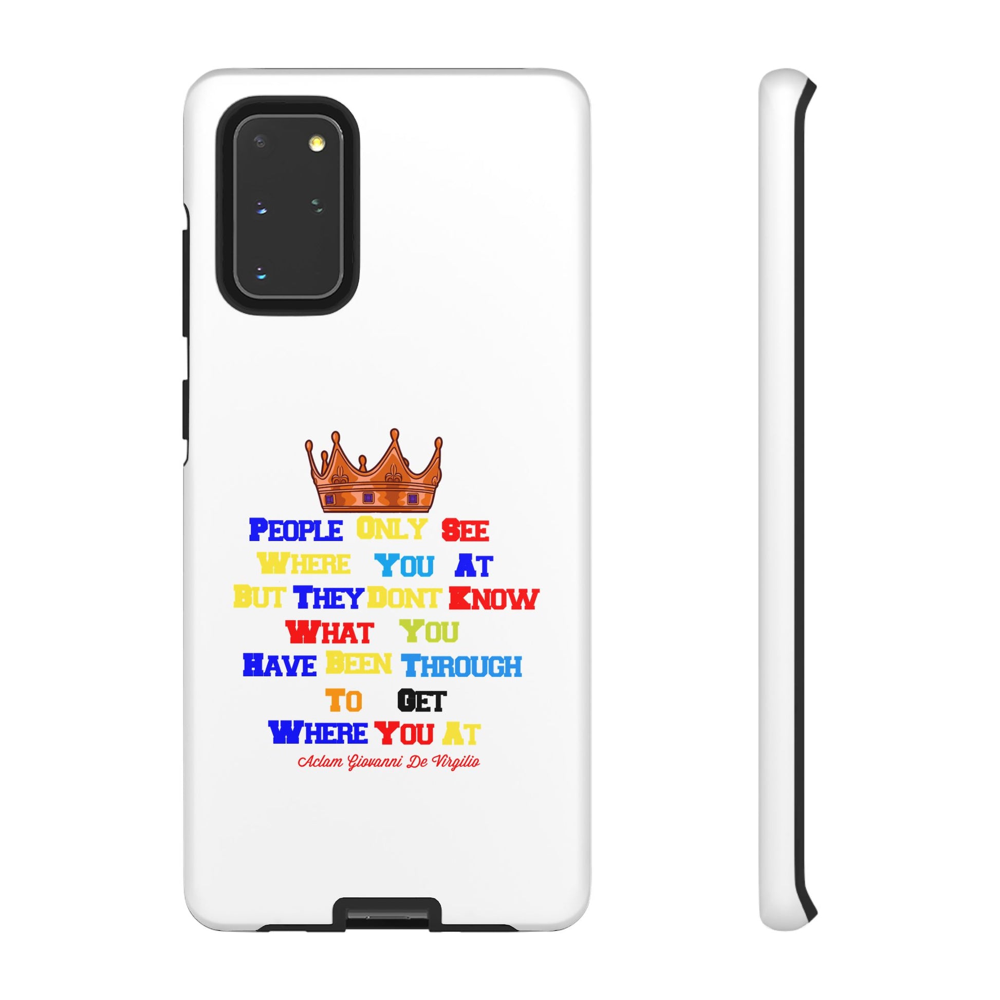 White protective case with BOLD LINES inspiring faith quotes from The Original.