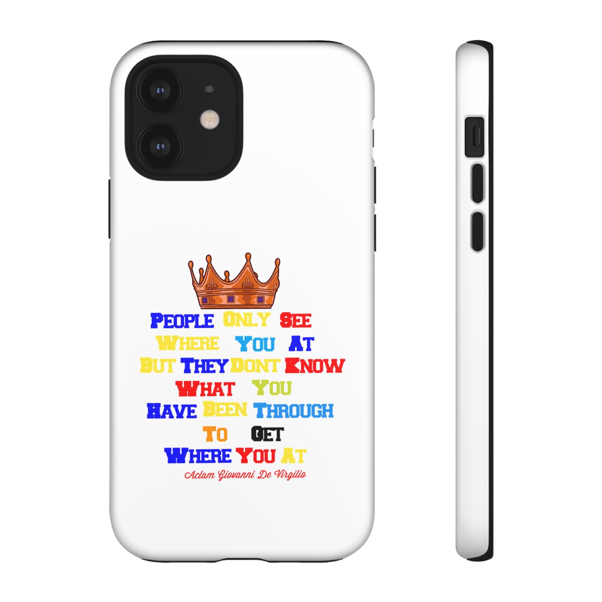 White protective case with BOLD LINES inspiring faith quotes from The Original.