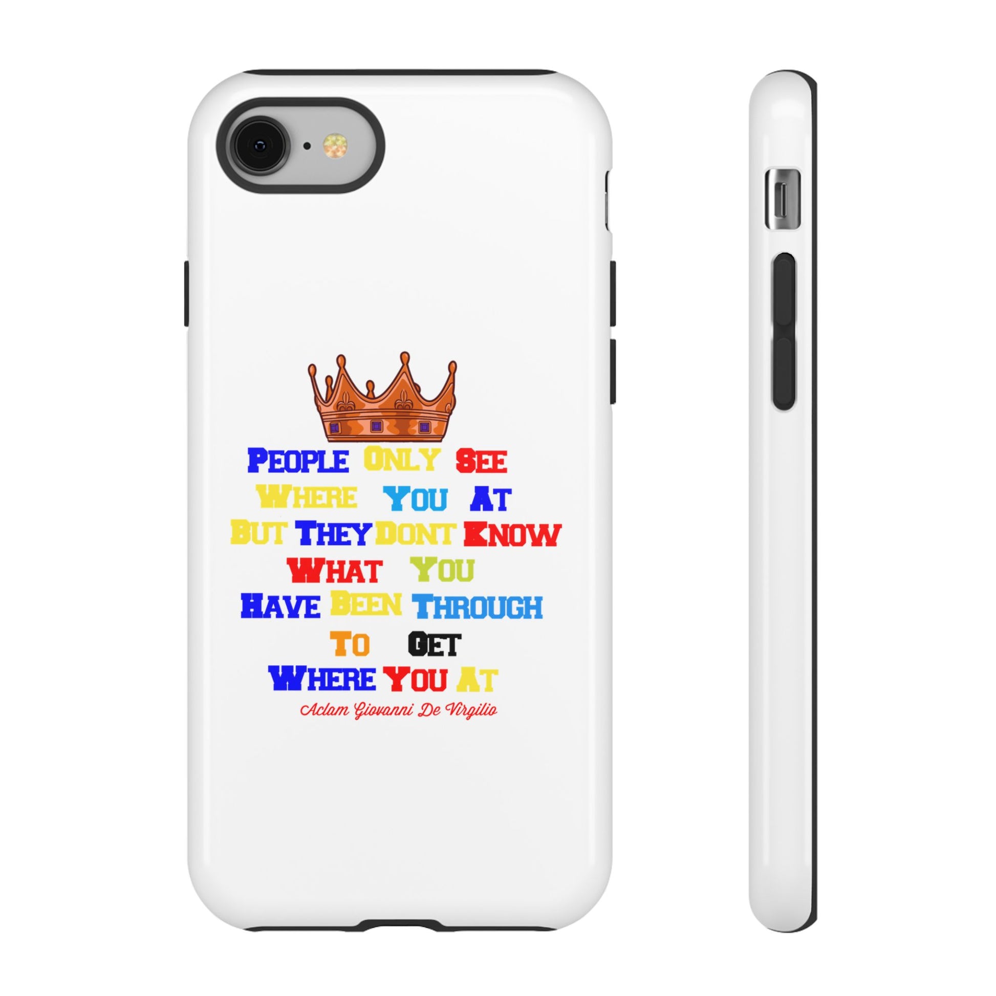 BOLD LINES phone case – colorful Christian statements with crown design