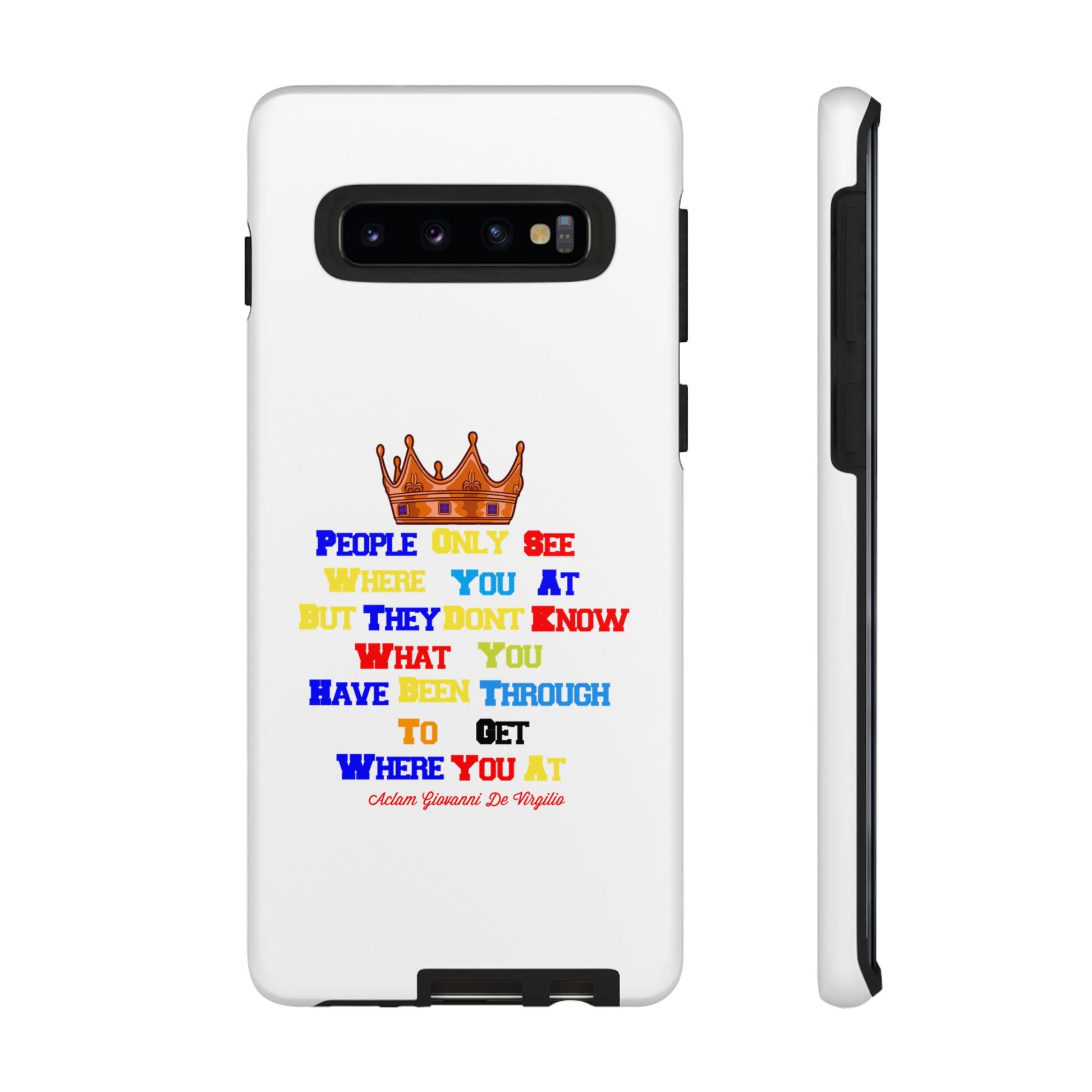 BOLD LINES phone case – colorful Christian statements with crown design
