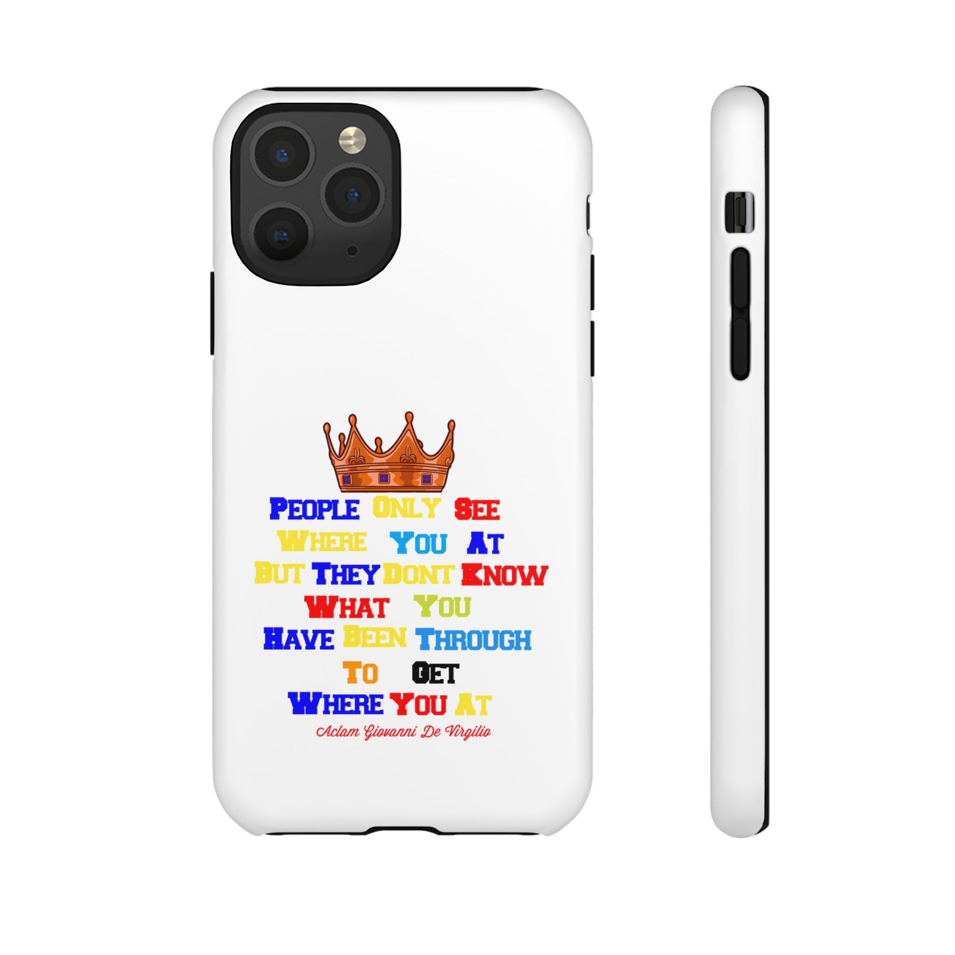 White protective case with BOLD LINES inspiring faith quotes from The Original.