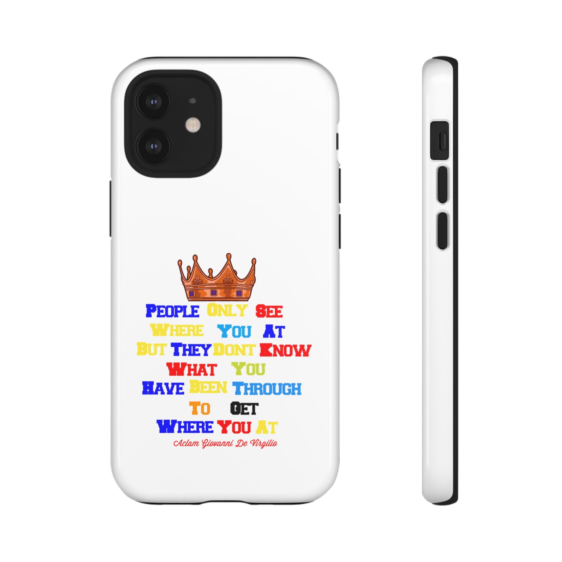 White protective case with BOLD LINES inspiring faith quotes from The Original.