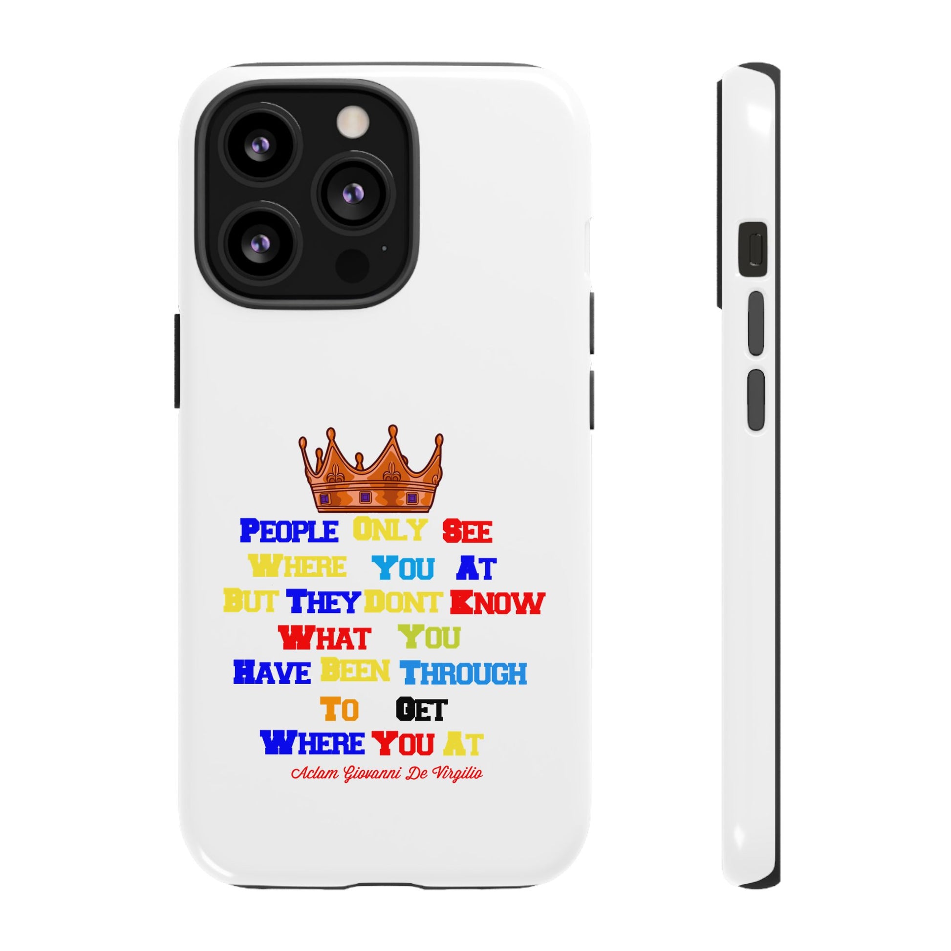 Christian phone cover with uplifting lines and crown symbol – The Original