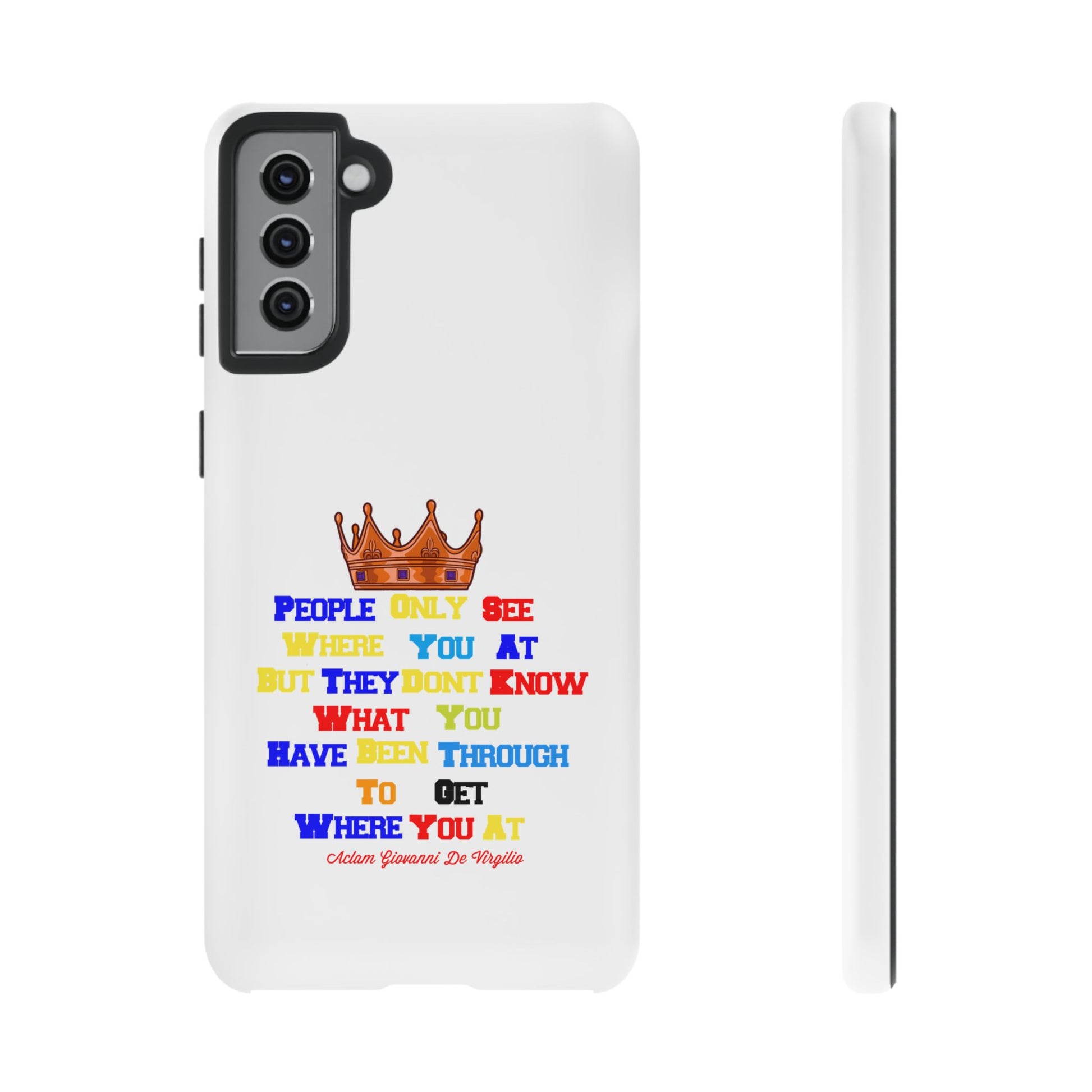 Christian phone cover with uplifting lines and crown symbol – The Original
