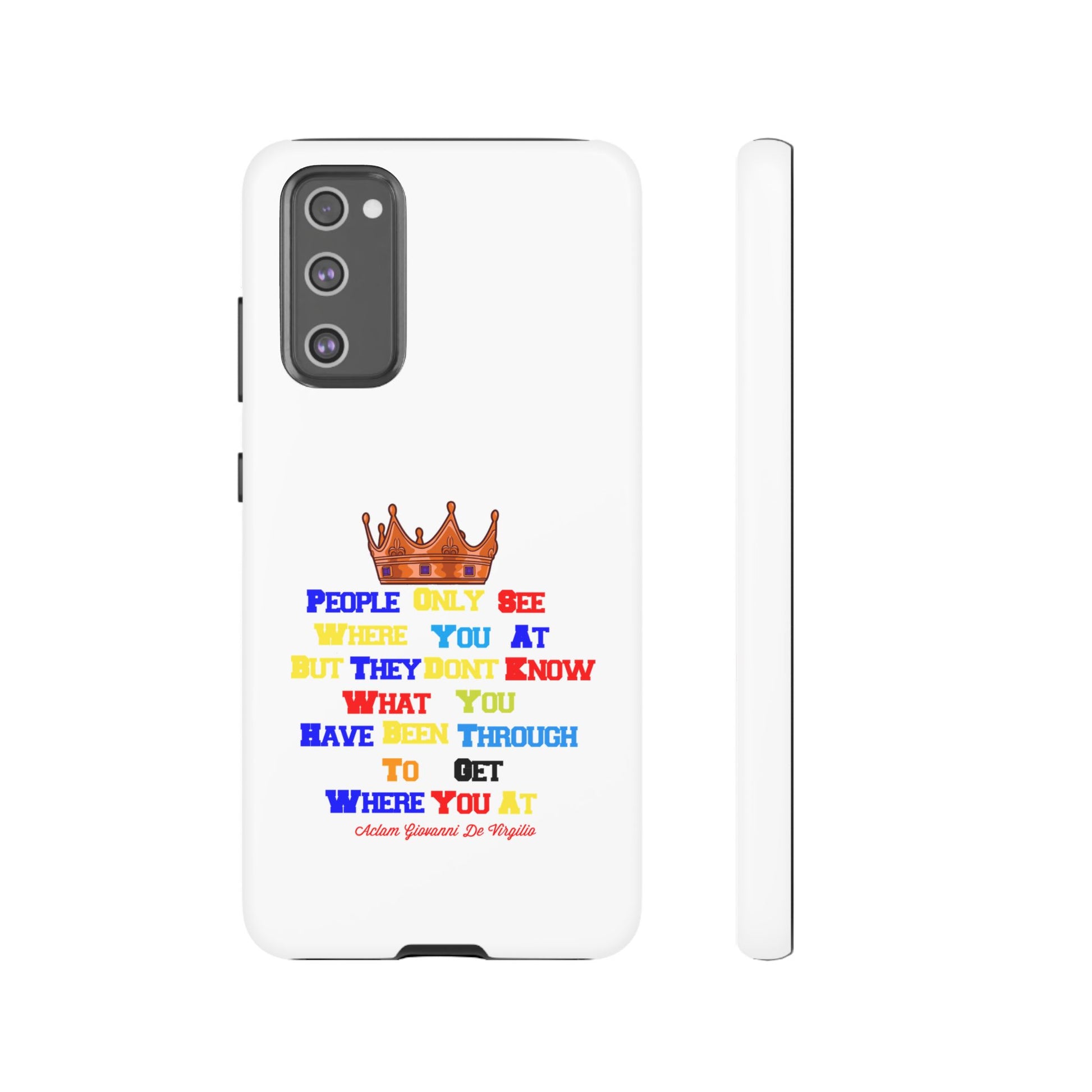 Christian phone cover with uplifting lines and crown symbol – The Original