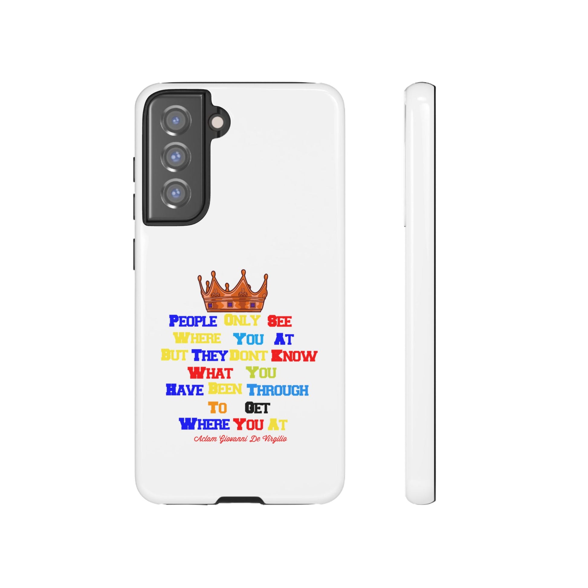 Christian phone cover with uplifting lines and crown symbol – The Original