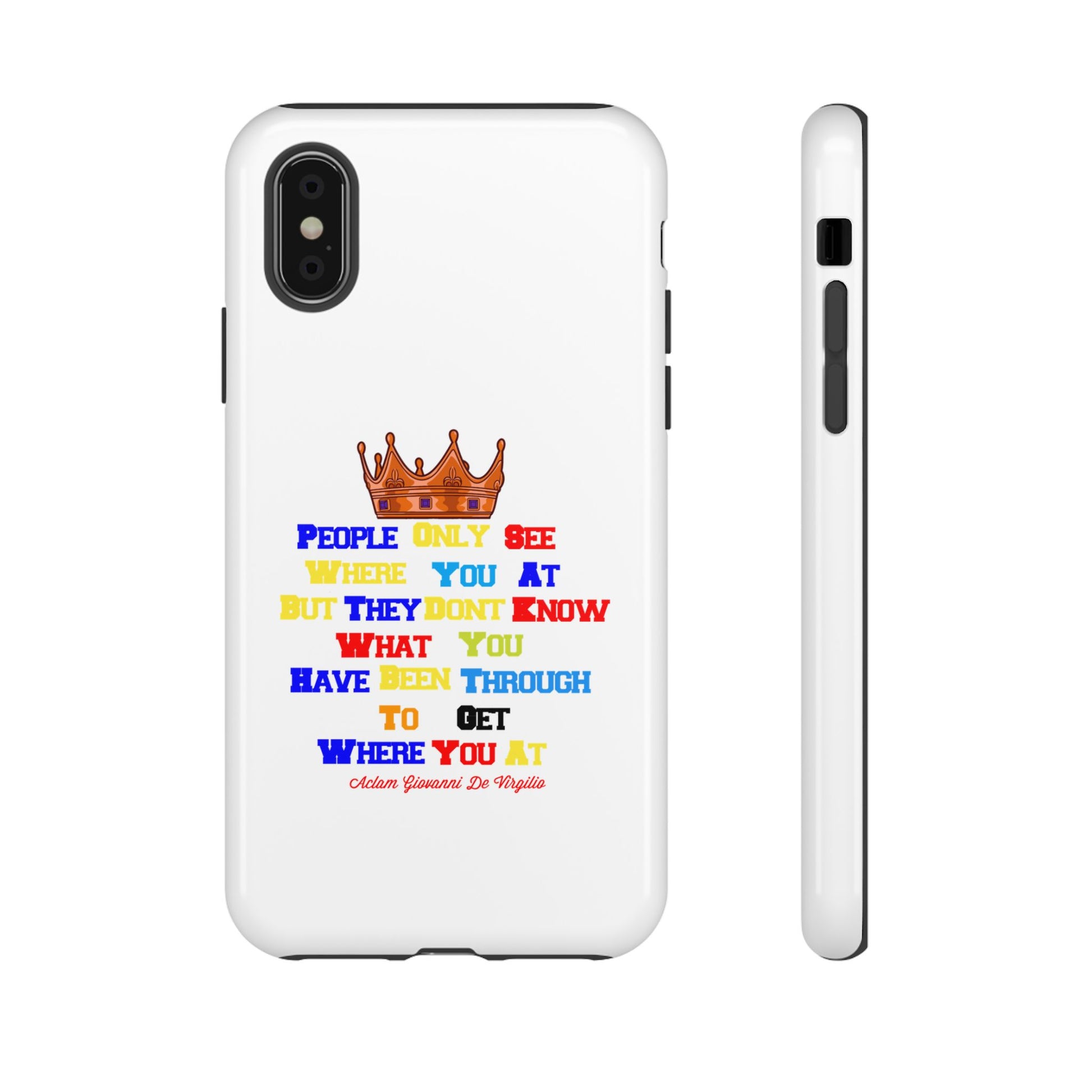 BOLD LINES phone case – colorful Christian statements with crown design