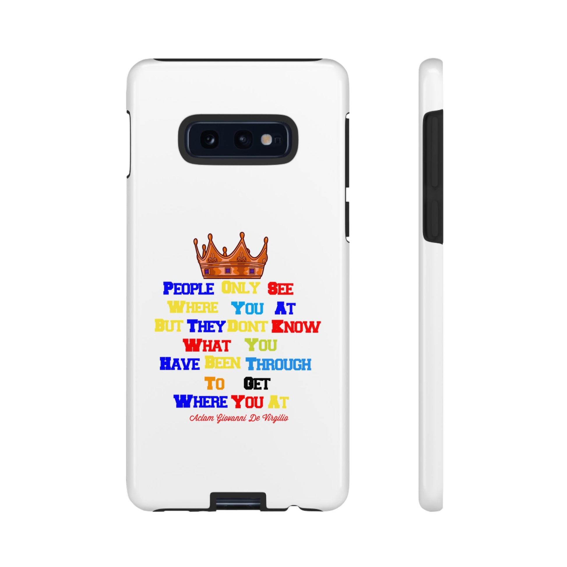 BOLD LINES phone case – colorful Christian statements with crown design