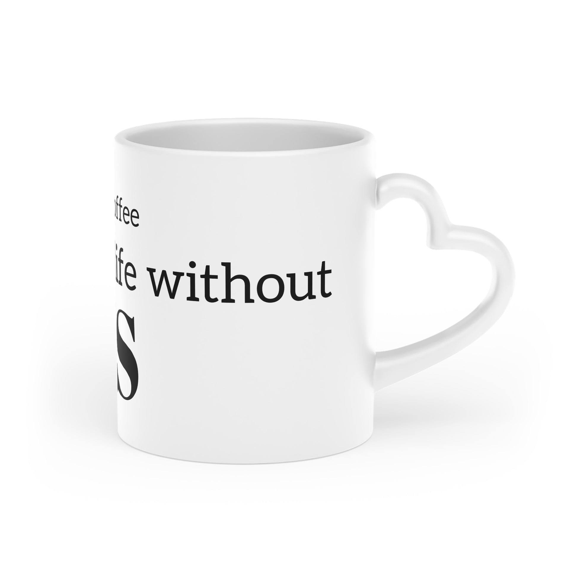 Christian gift white mug with faith-inspired design and heart handle