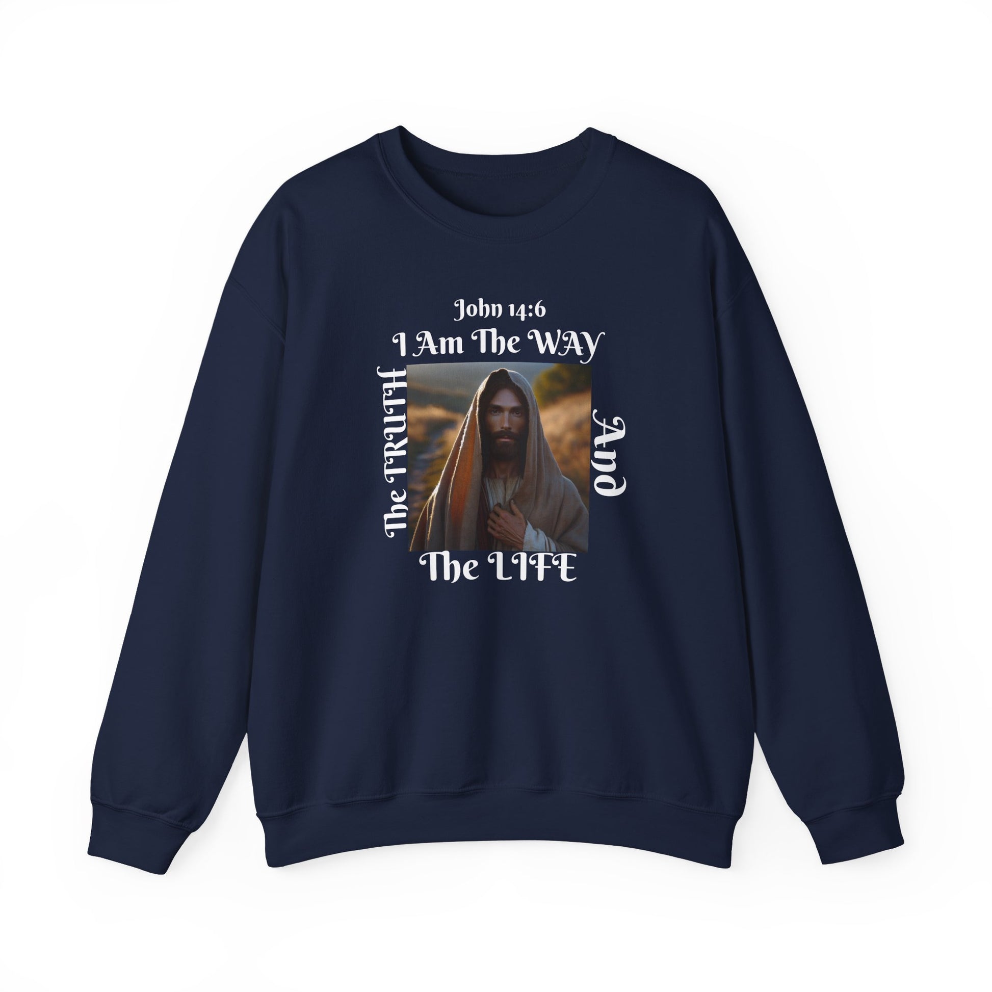 Bold Lines faith-based sweatshirt with The Way print -Streetwear with purpose