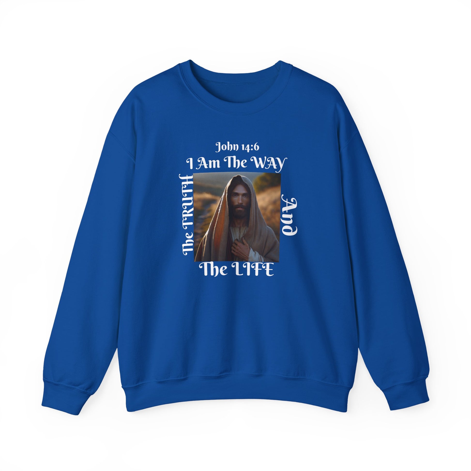 Flatlay Bold Lines faith-based sweatshirt with The Way print from The Original