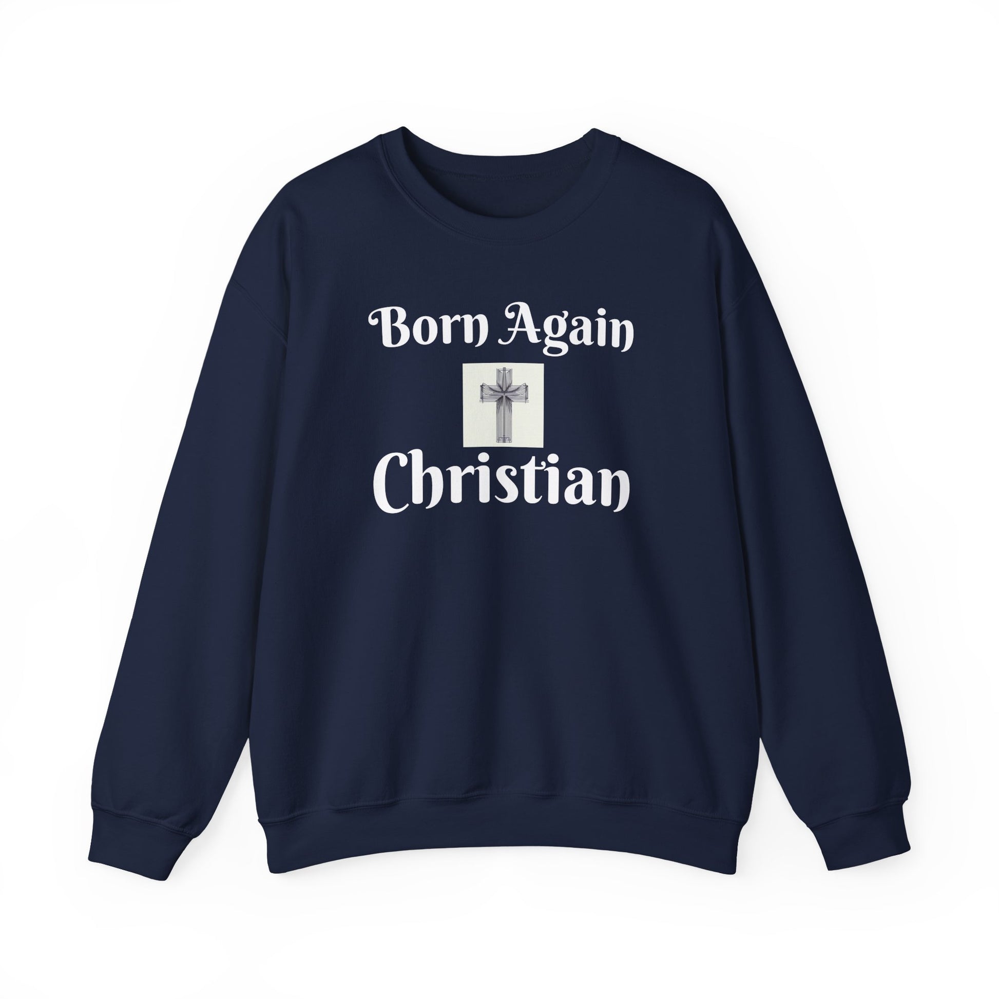 Soft cotton blend Born Again sweatshirt with Bible-inspired design - The Original