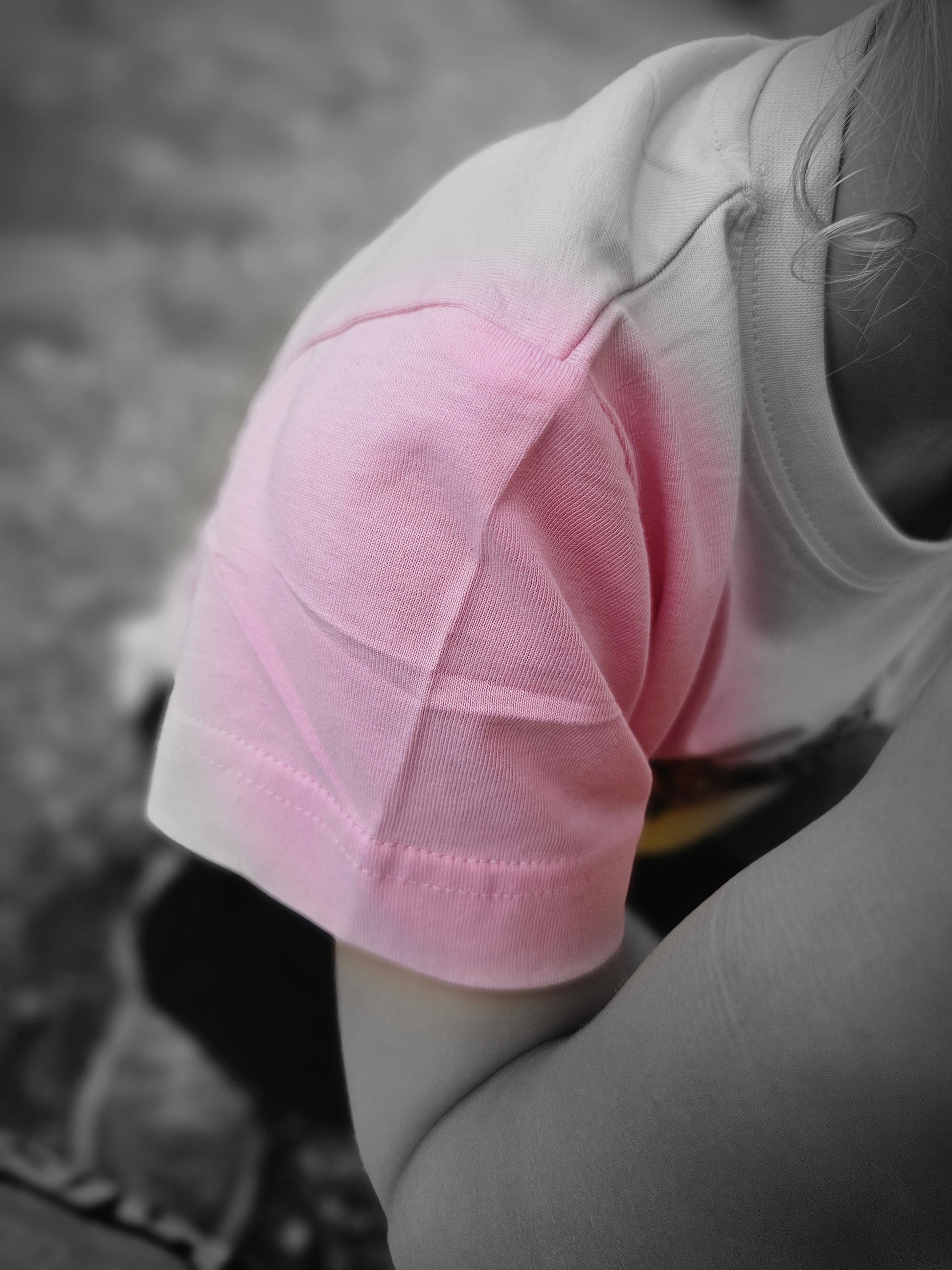 Detail of shoulder stiches and soft seams on PRINCESS t-shirt