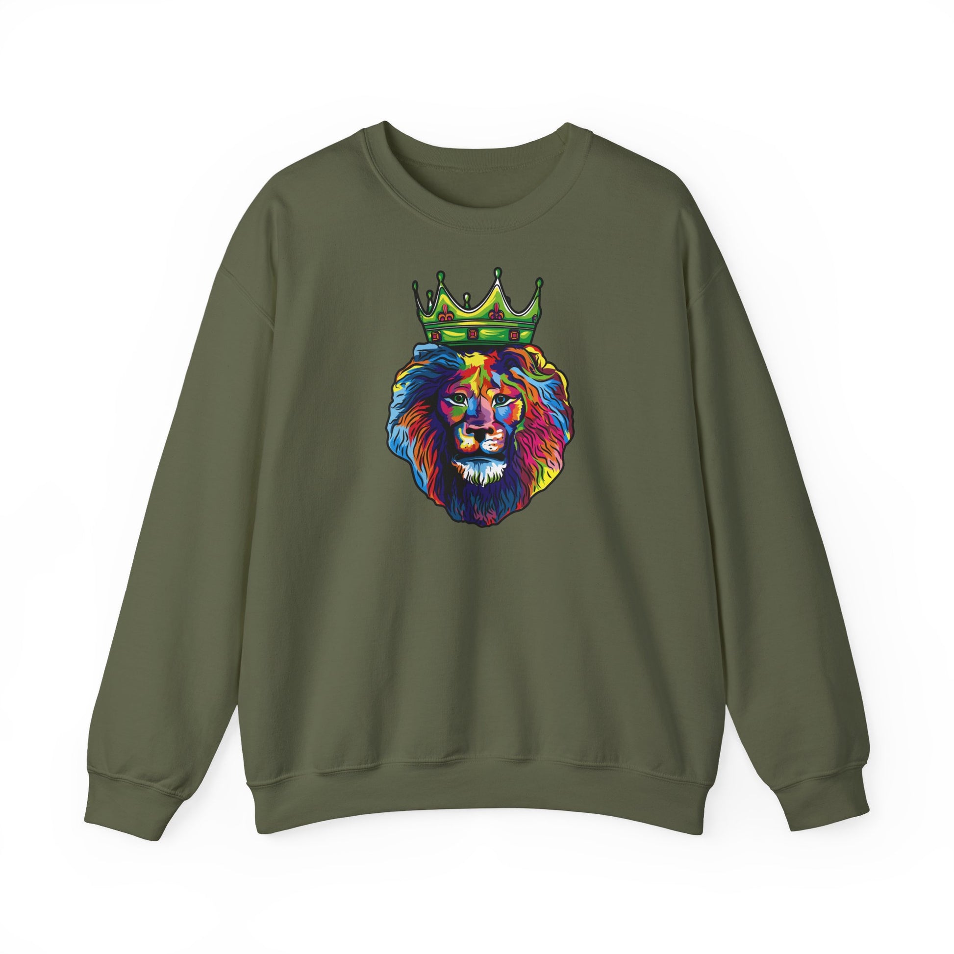 Christian streetwear sweatshirt with multicolored lion design from The Original