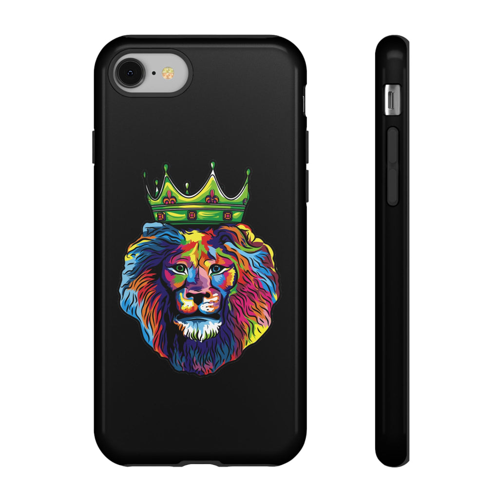 Black COLOR LION Christian phone case – bold faith-inspired lion design for strength and joy