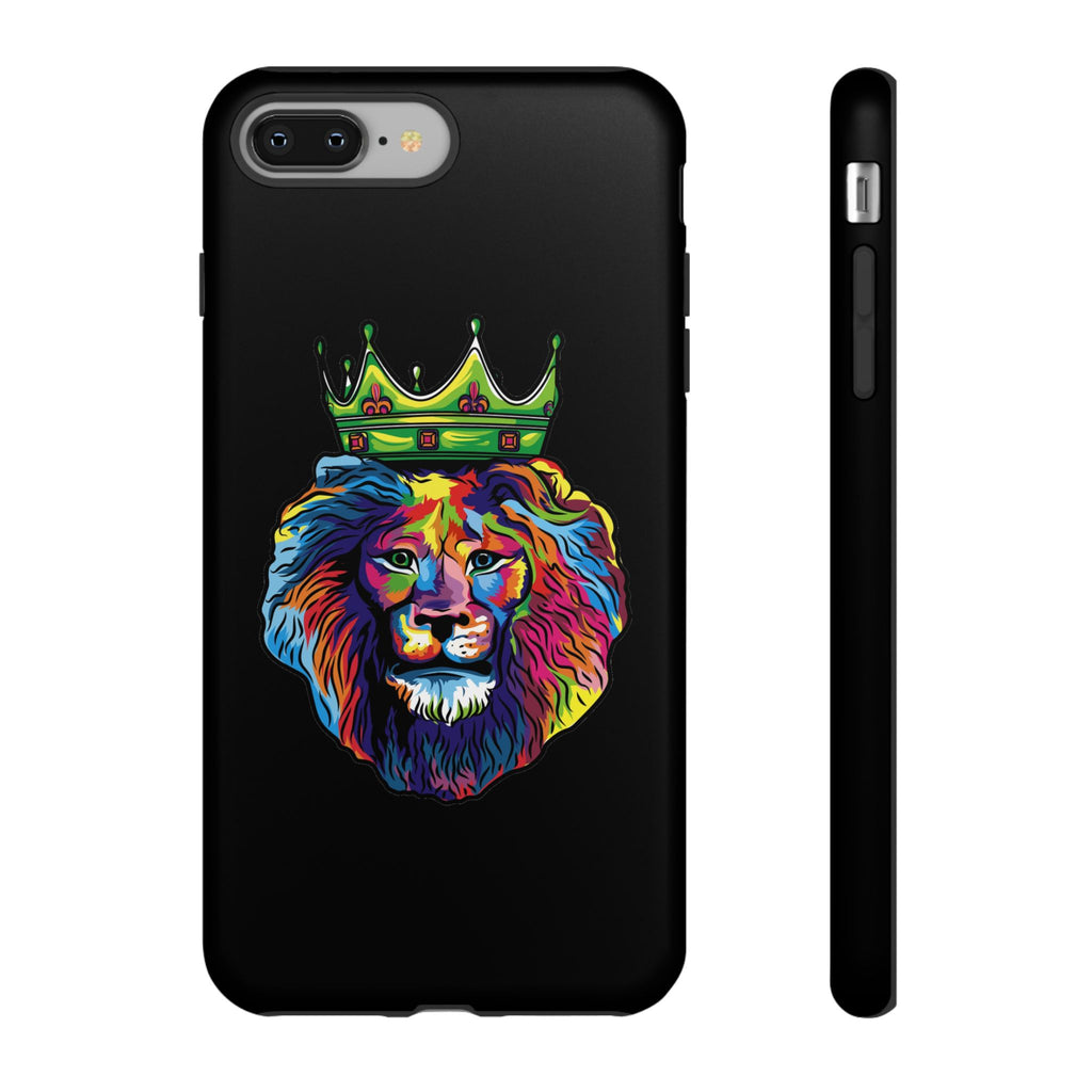 Black COLOR LION Christian phone case – bold faith-inspired lion design for strength and joy