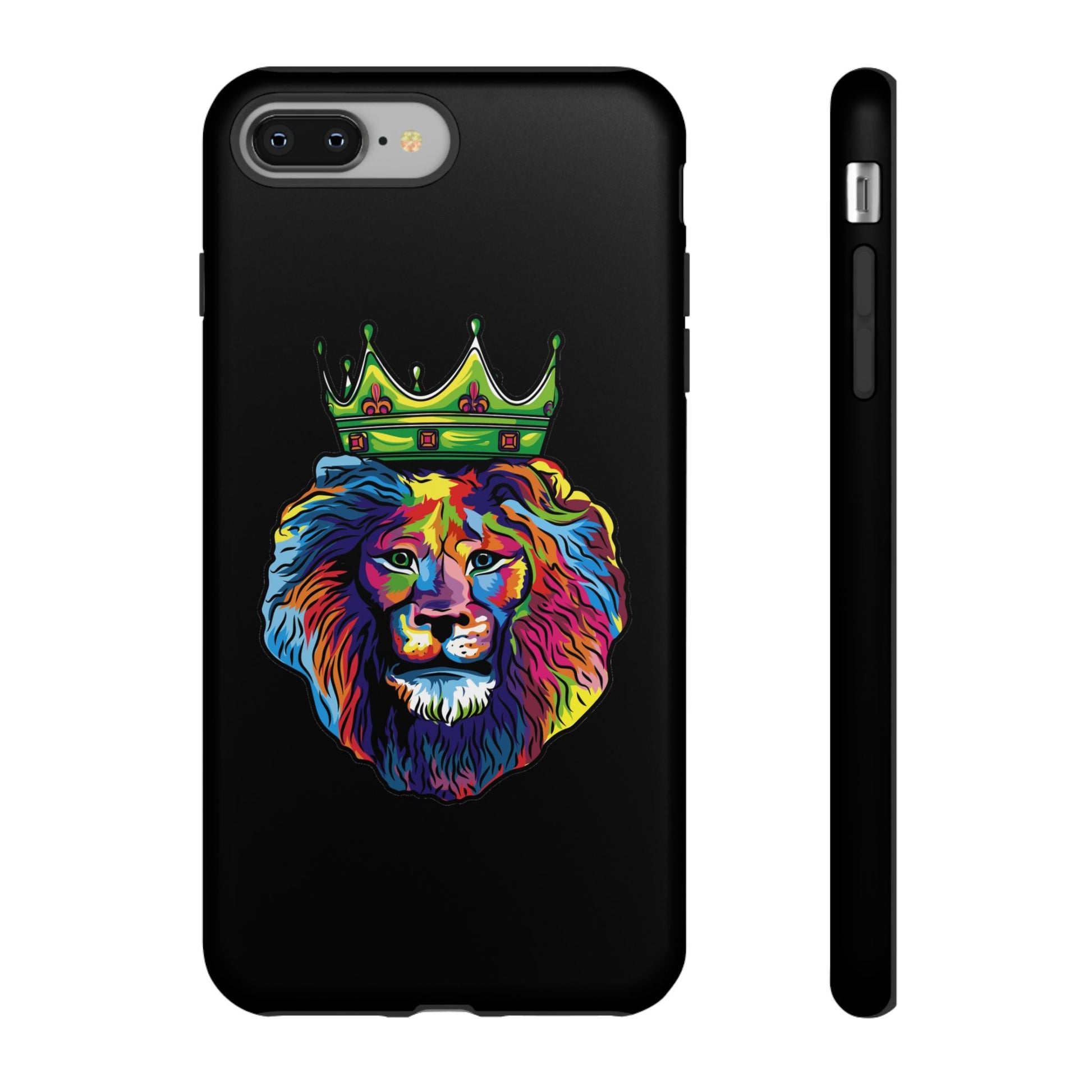 Black COLOR LION Christian phone case – bold faith-inspired lion design for strength and joy