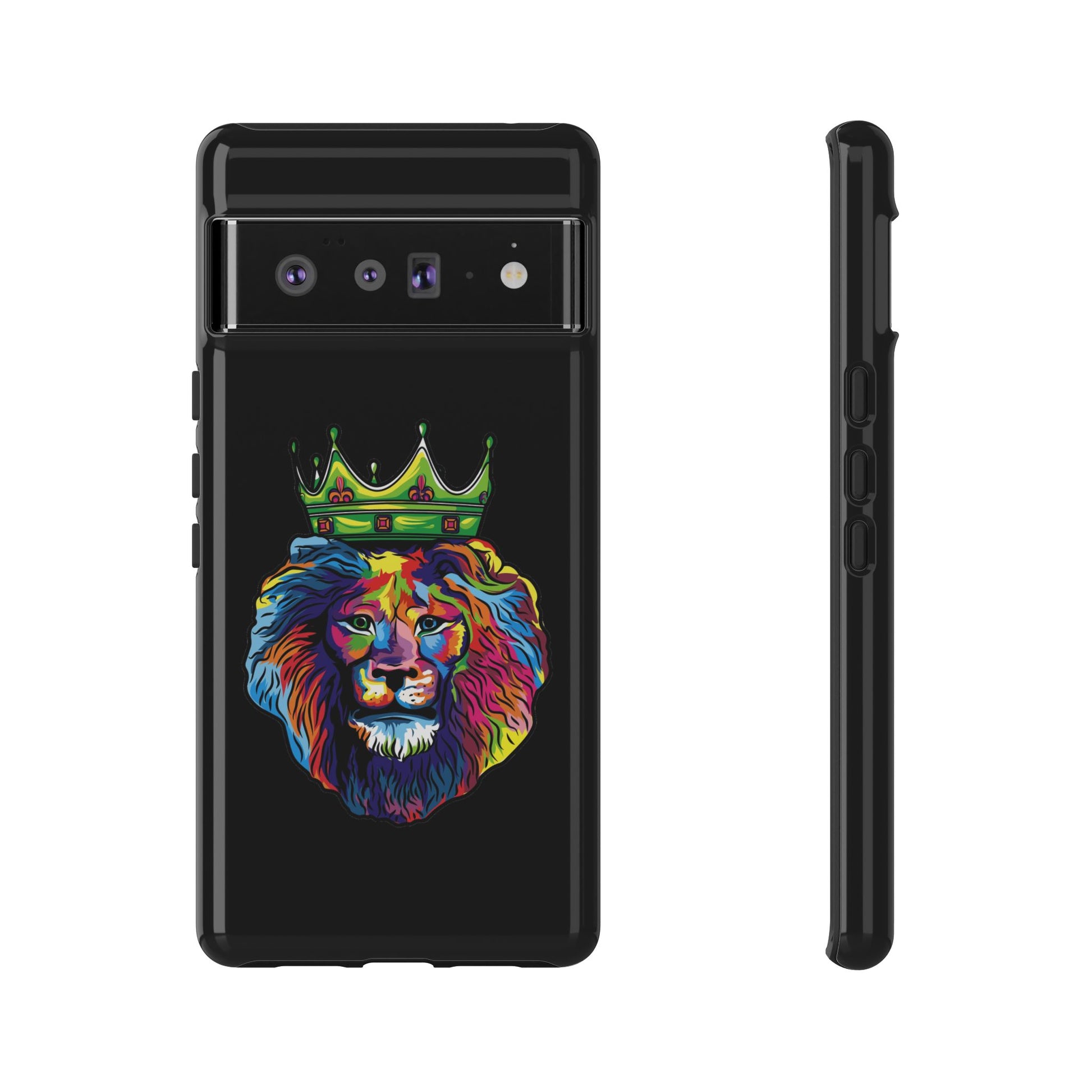 Stylish Christian phone case in black with COLOR LION – faith-based design for daily inspiration