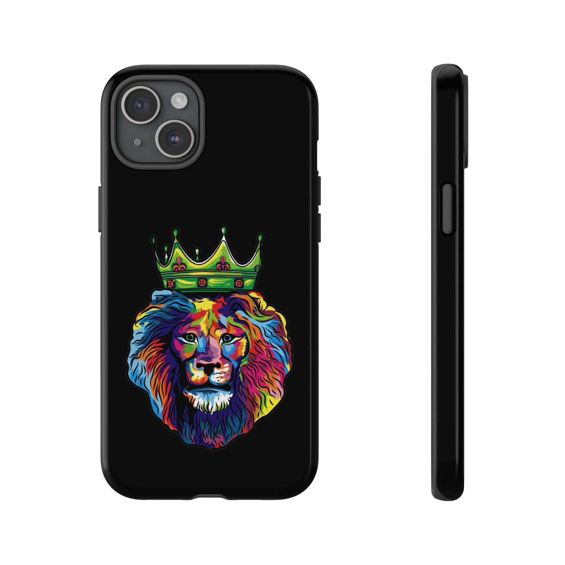 Stylish Christian phone case in black with COLOR LION – faith-based design for daily inspiration