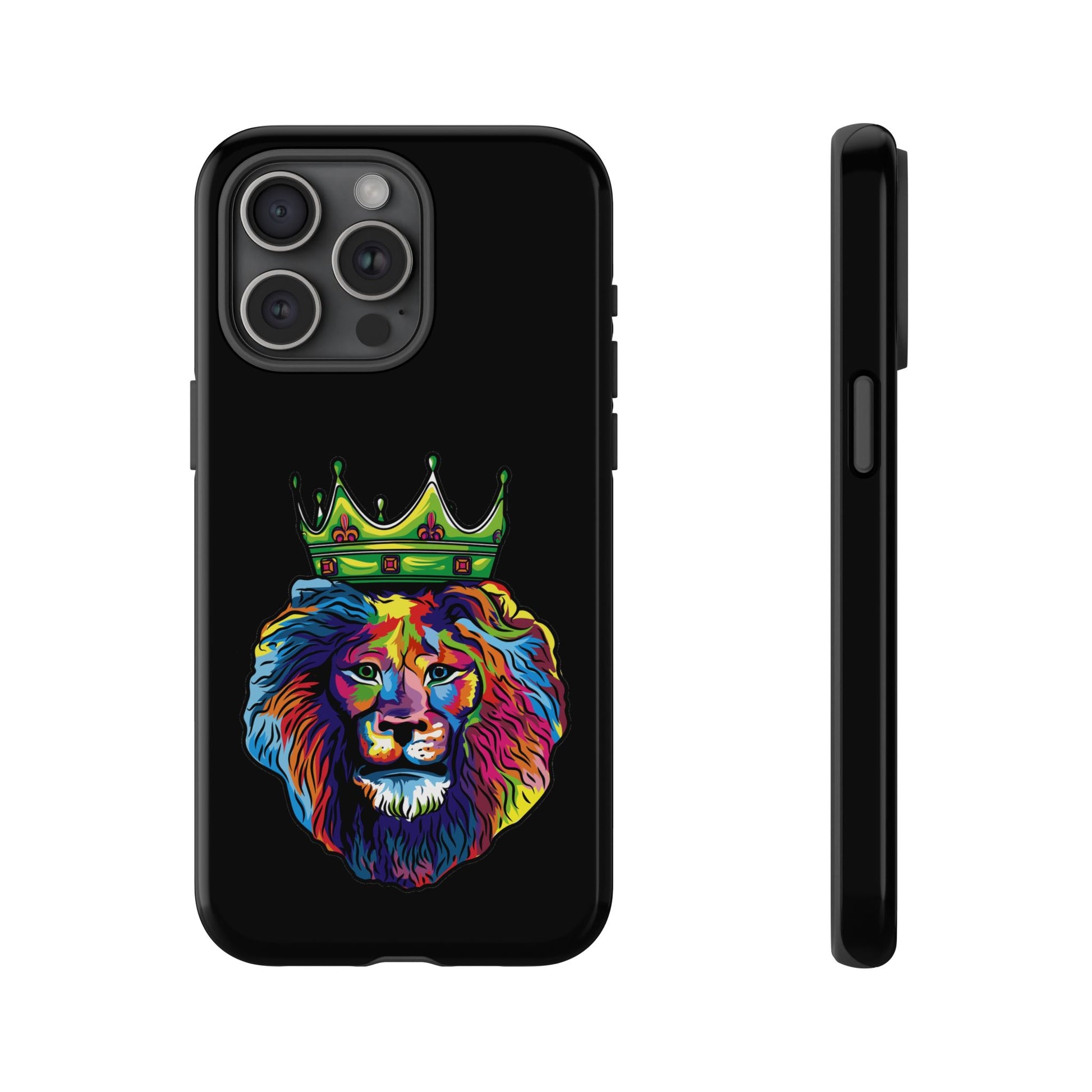 Stylish Christian phone case in black with COLOR LION – faith-based design for daily inspiration