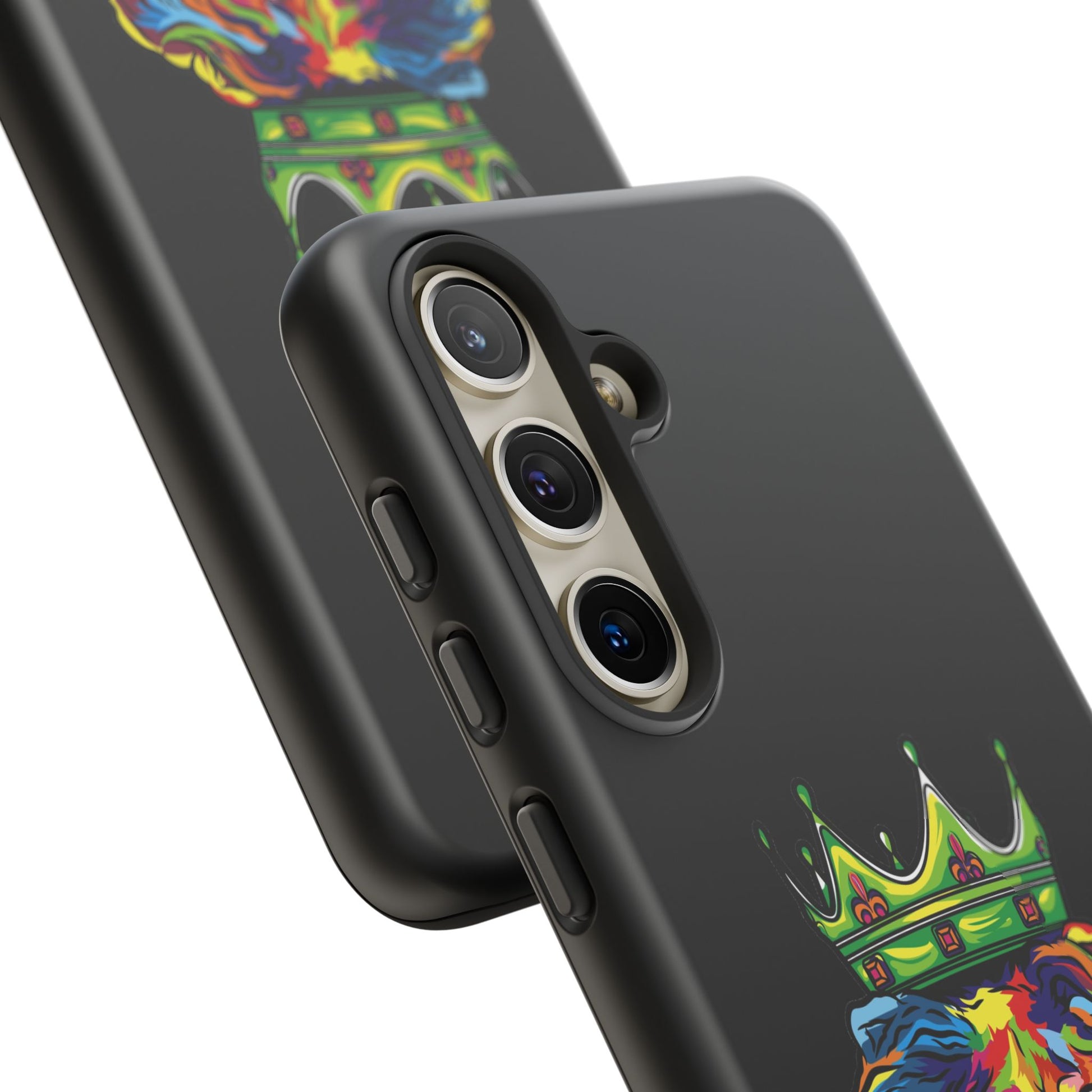 Stylish Christian phone case in black with COLOR LION – faith-based design for daily inspiration
