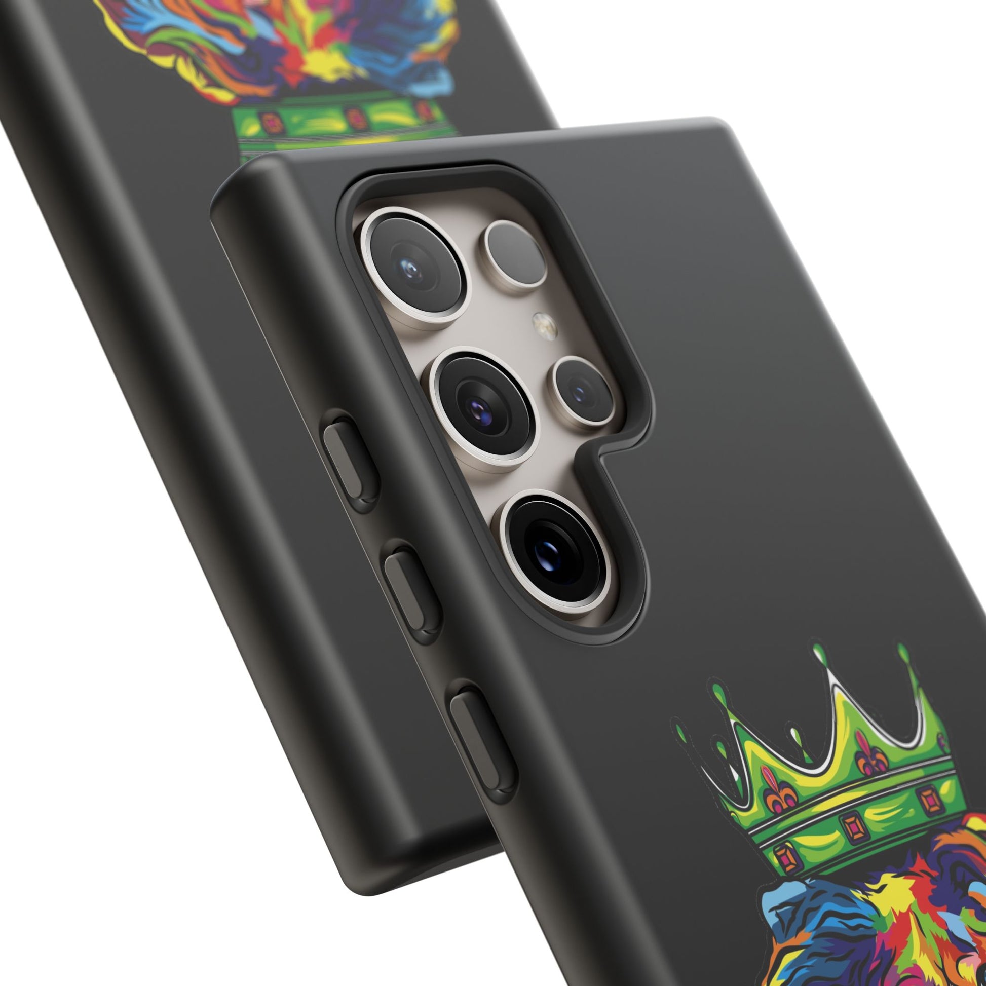Stylish Christian phone case in black with COLOR LION – faith-based design for daily inspiration