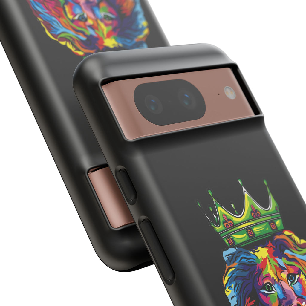 Stylish Christian phone case in black with COLOR LION – faith-based design for daily inspiration