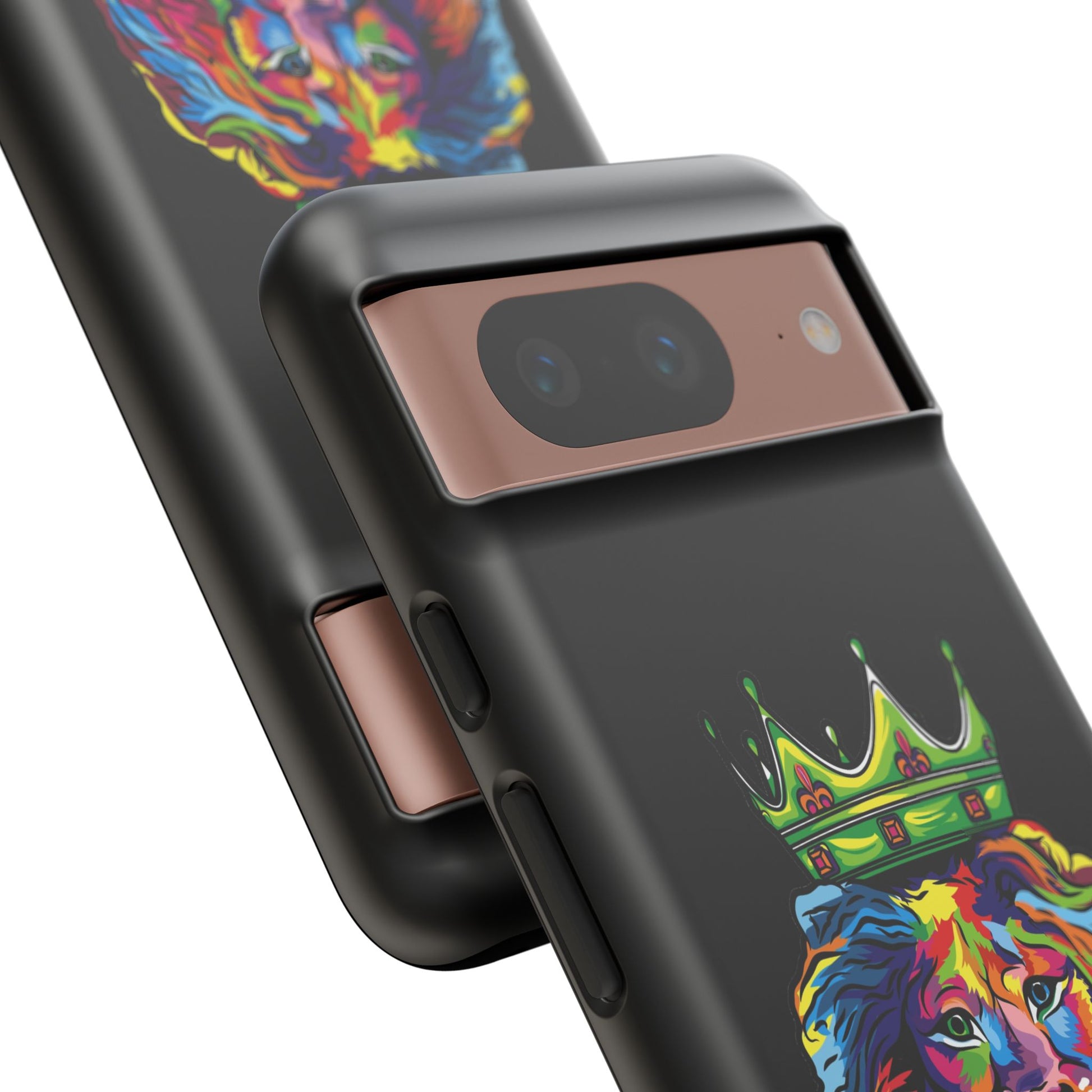 Stylish Christian phone case in black with COLOR LION – faith-based design for daily inspiration