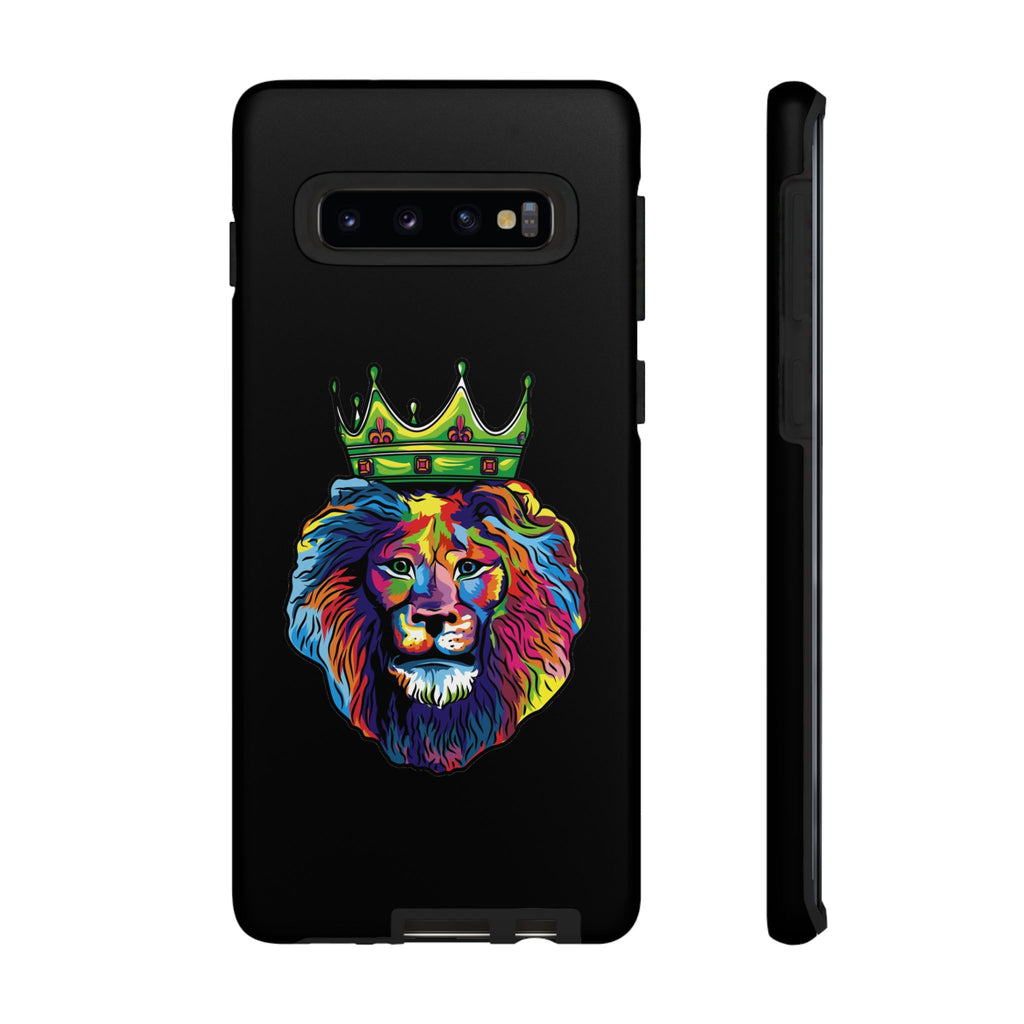 Black COLOR LION Christian phone case – bold faith-inspired lion design for strength and joy