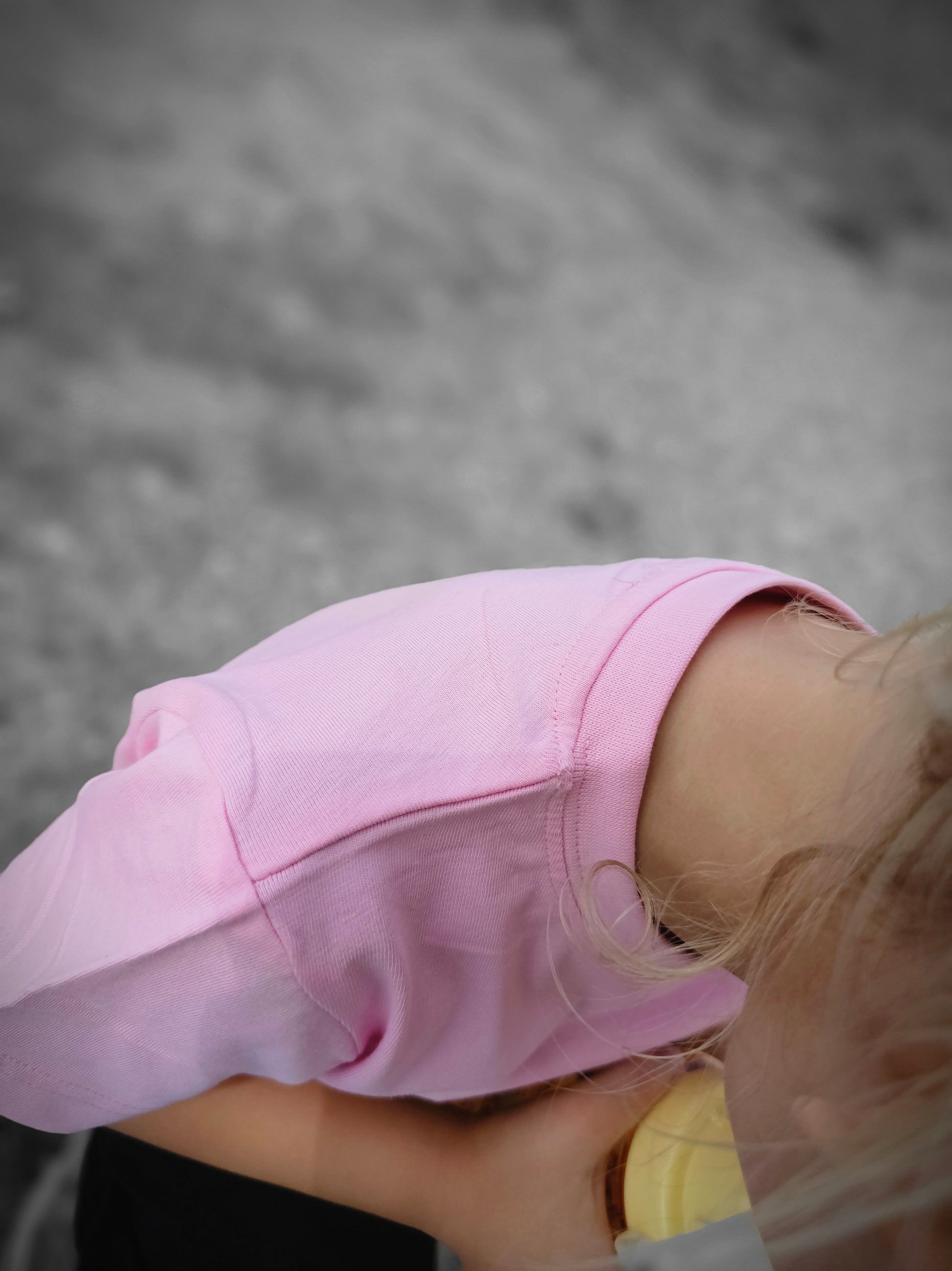Detail of neckline and soft seams on PRINCESS t-shirt