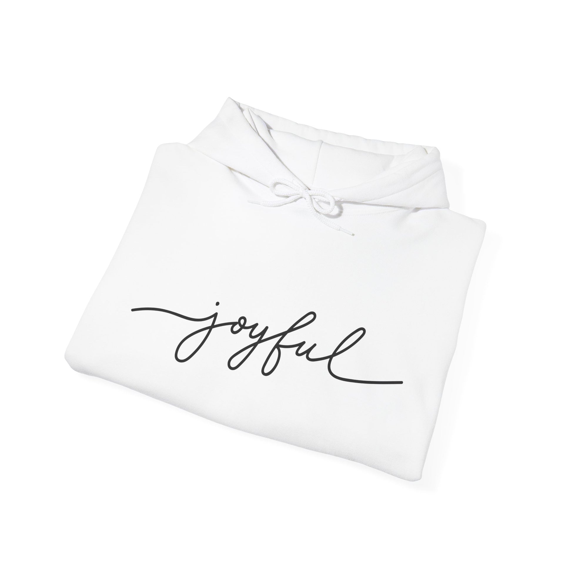 Folded JOYFUL hoodie – faithwear that inspires comfort and joy