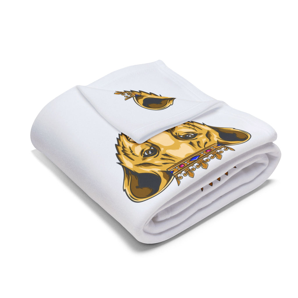 Elegant white fleece throw with PRINCE print – Christian home decor
