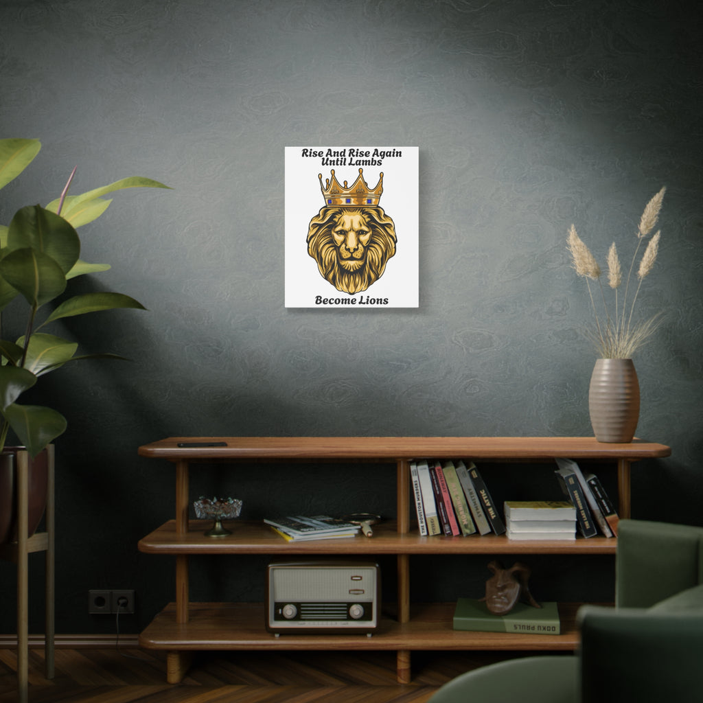 GOLD LION Christian canvas artwork symbolizing strength and royalty