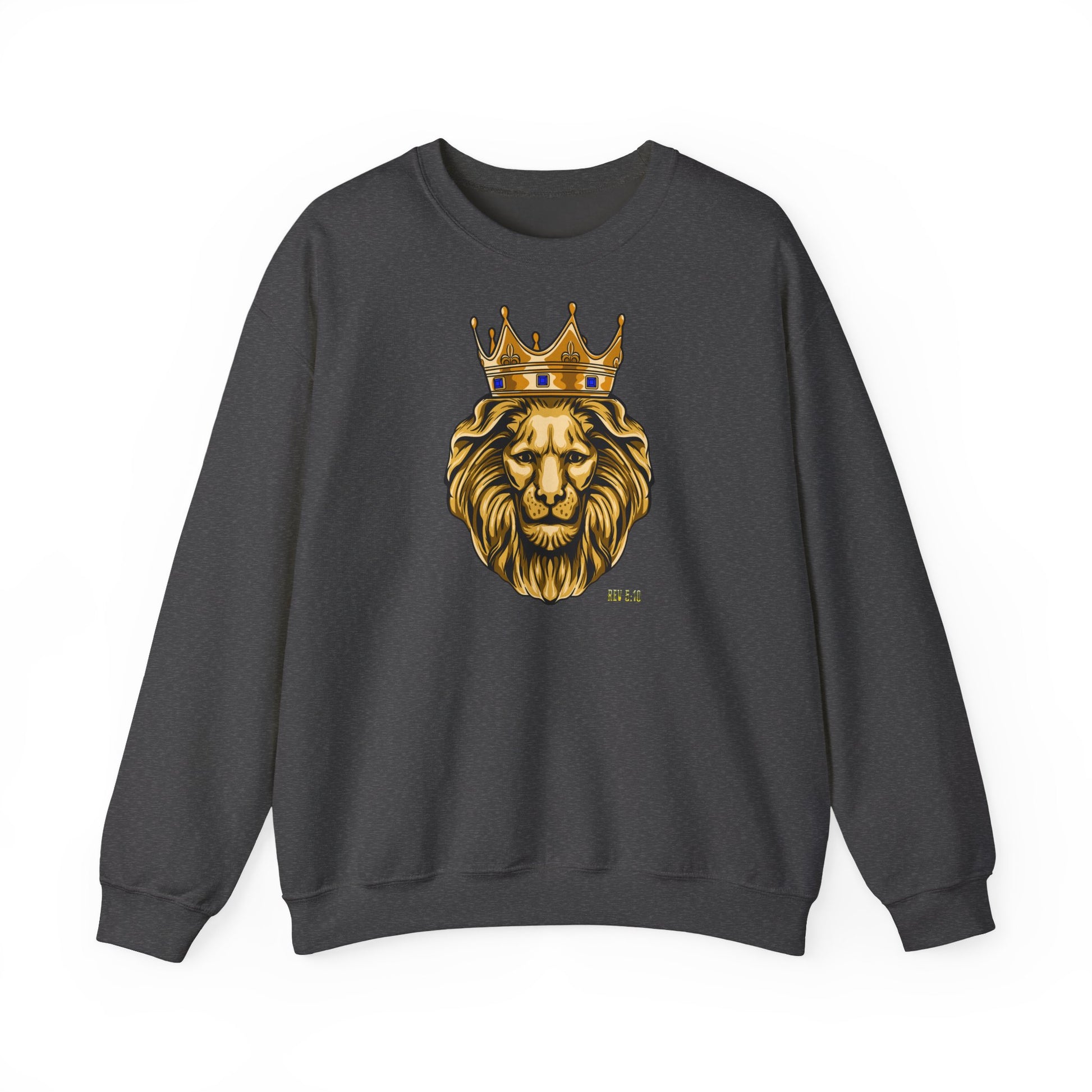 Christian streetwear sweatshirt with crowned Gold Lion design - The Original