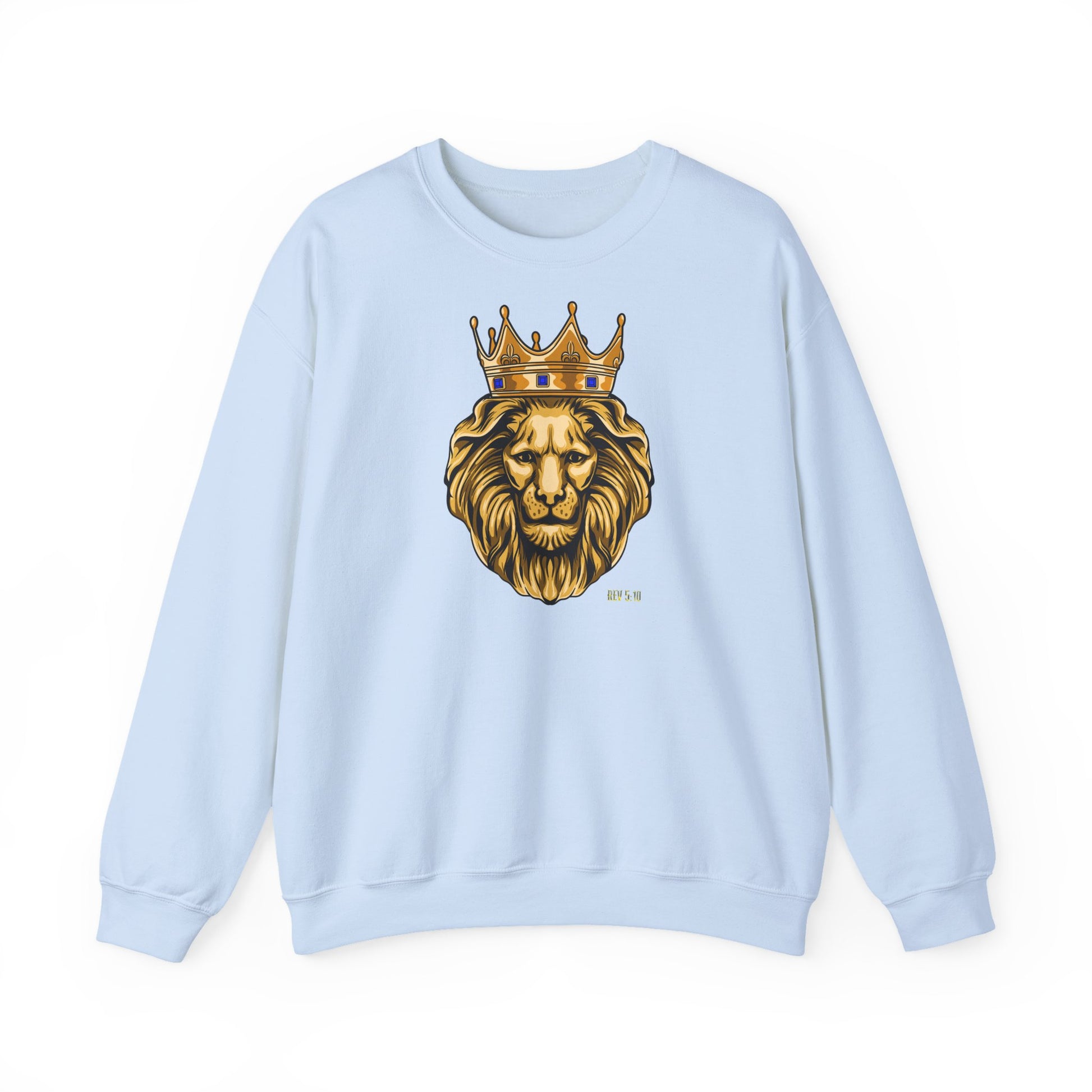 Bold Christian sweatshirt with lion symbol of strength - GOLD LION