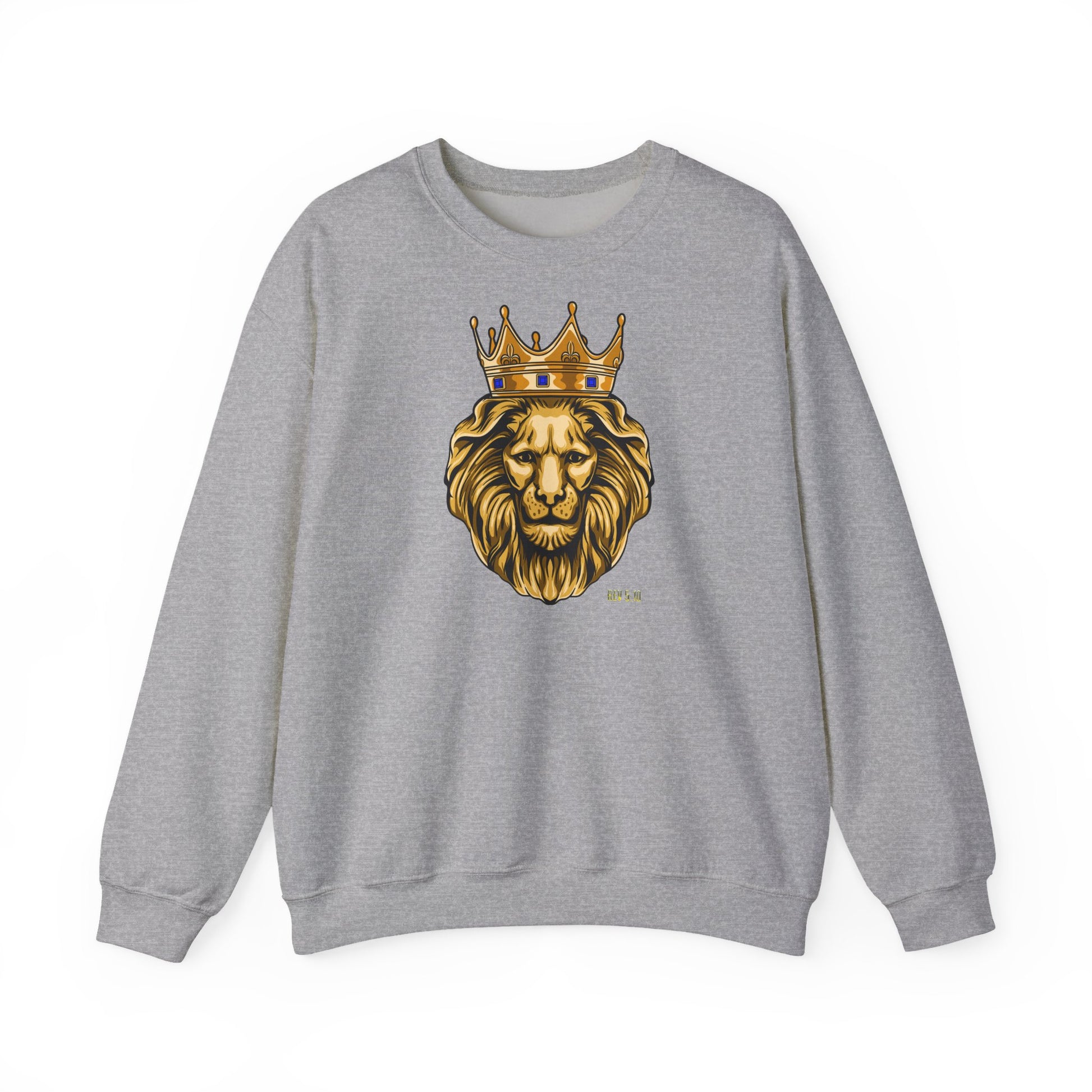 Cozy crewneck sweatshirt with powerful Gold Lion artwork from The Original