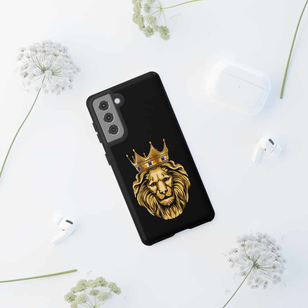 GOLD LION black phone case – Christian faith-based design