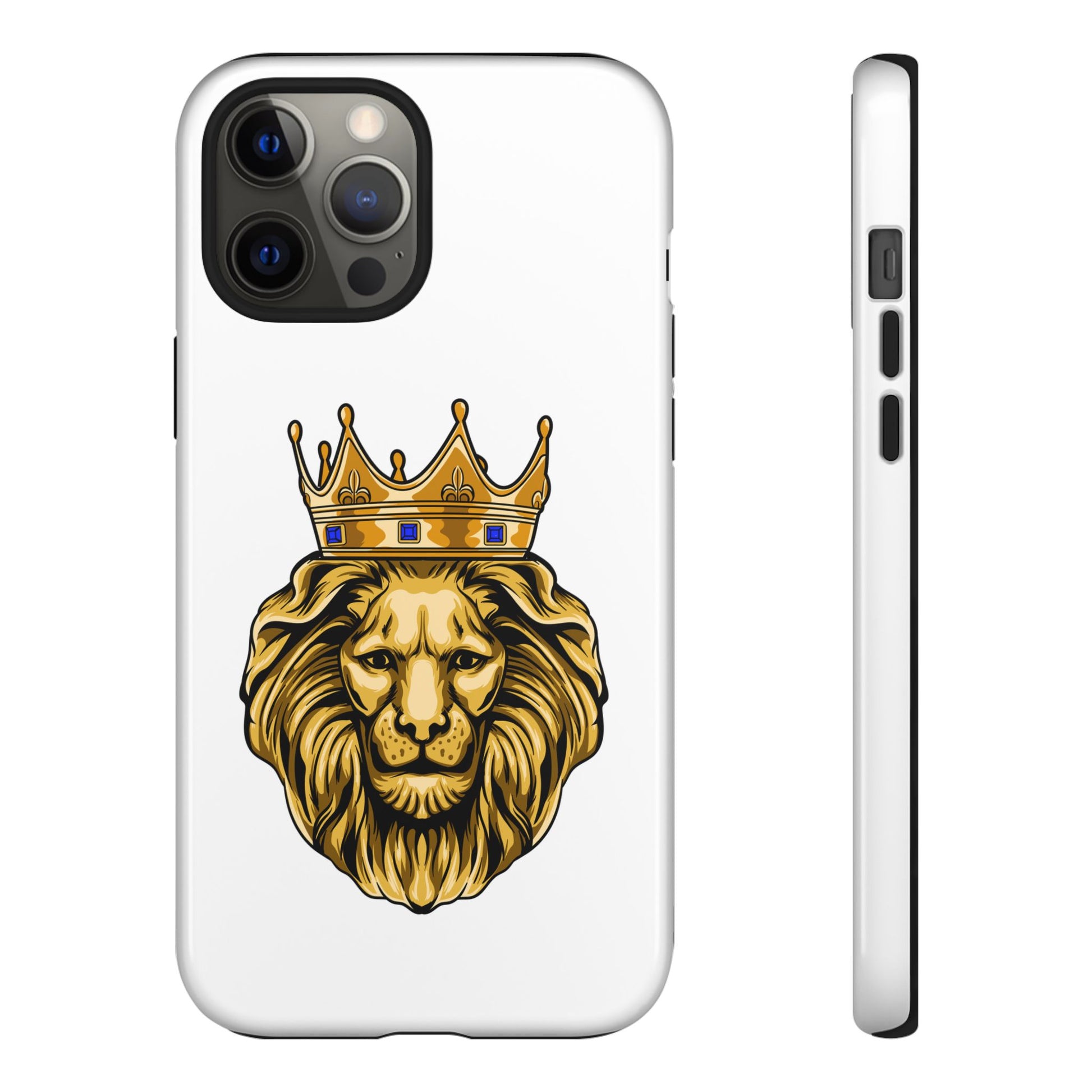 Protective iPhone & Samsung case with golden lion Christian symbol from The Original.