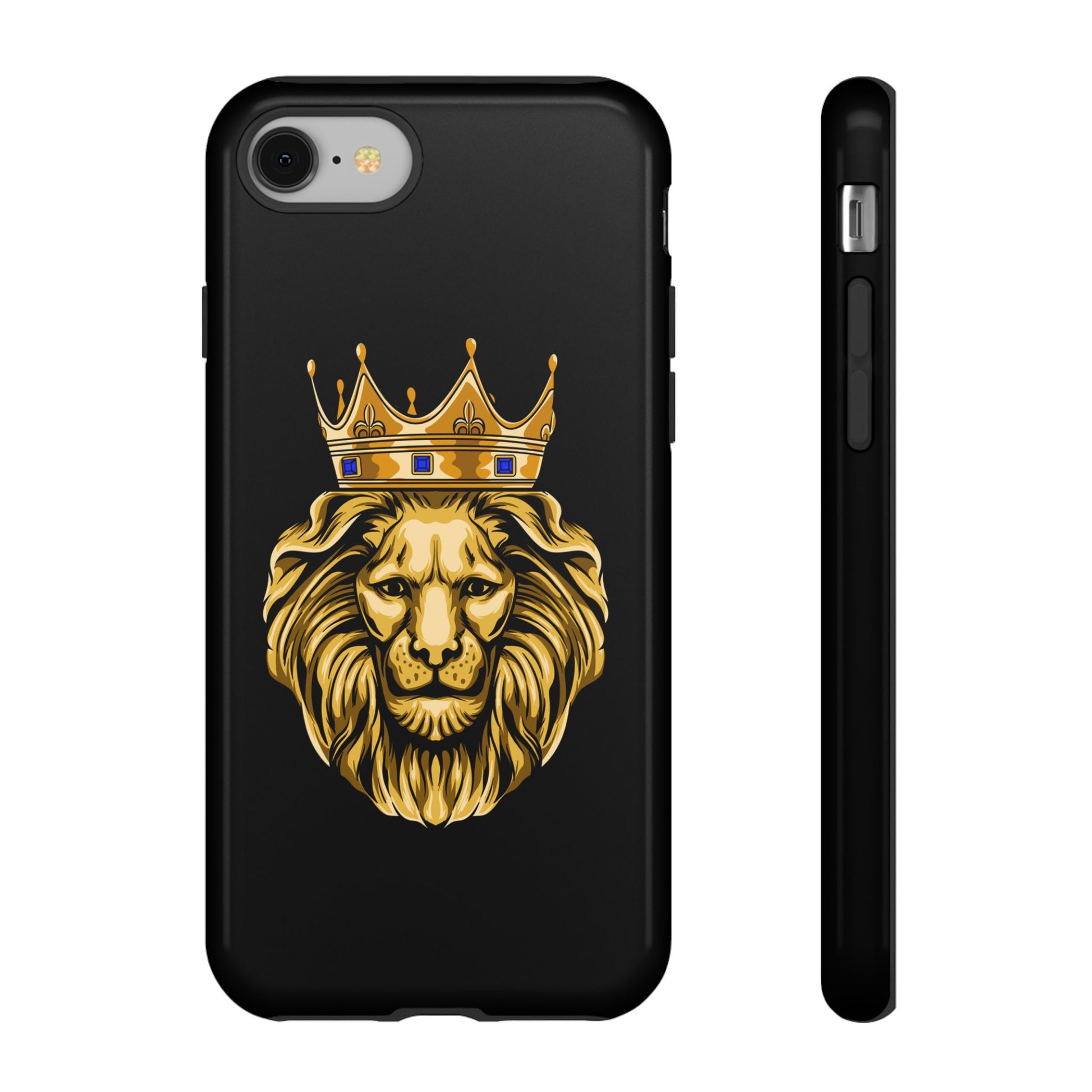 GOLD LION black phone case – Christian faith-based design