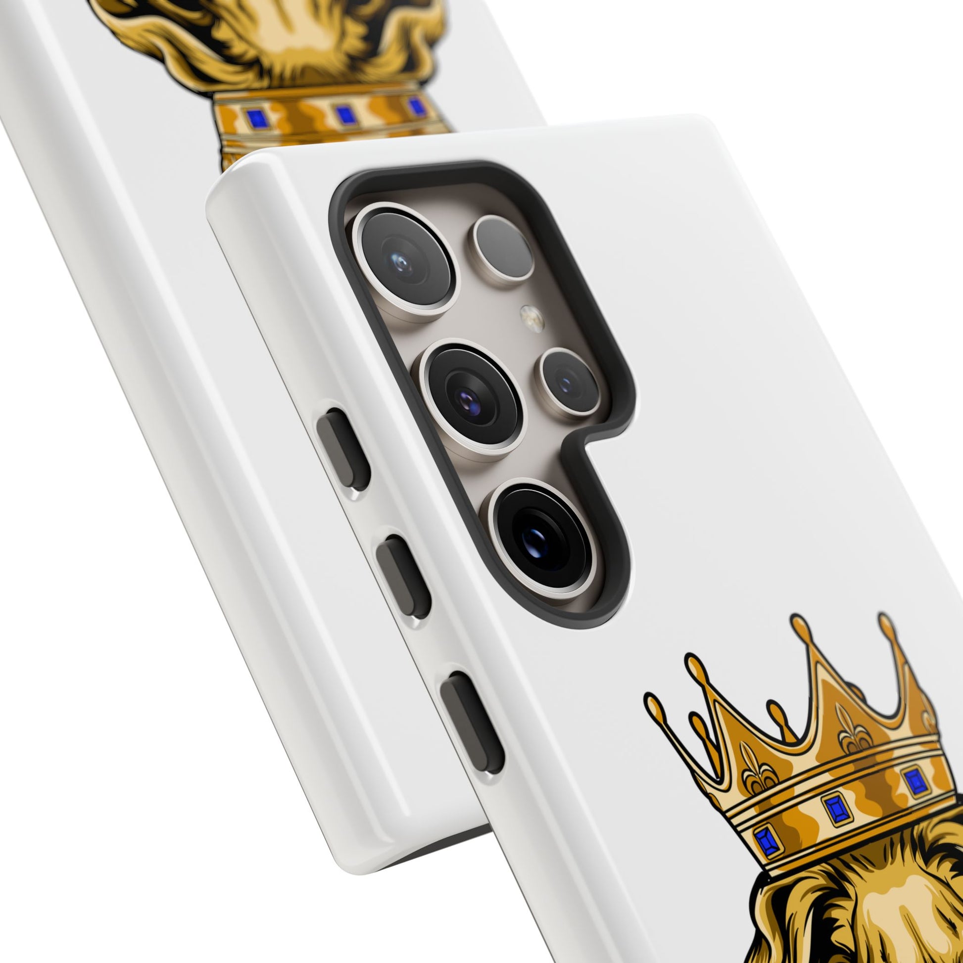 White GOLD LION case symbolizing strength and faith for daily inspiration